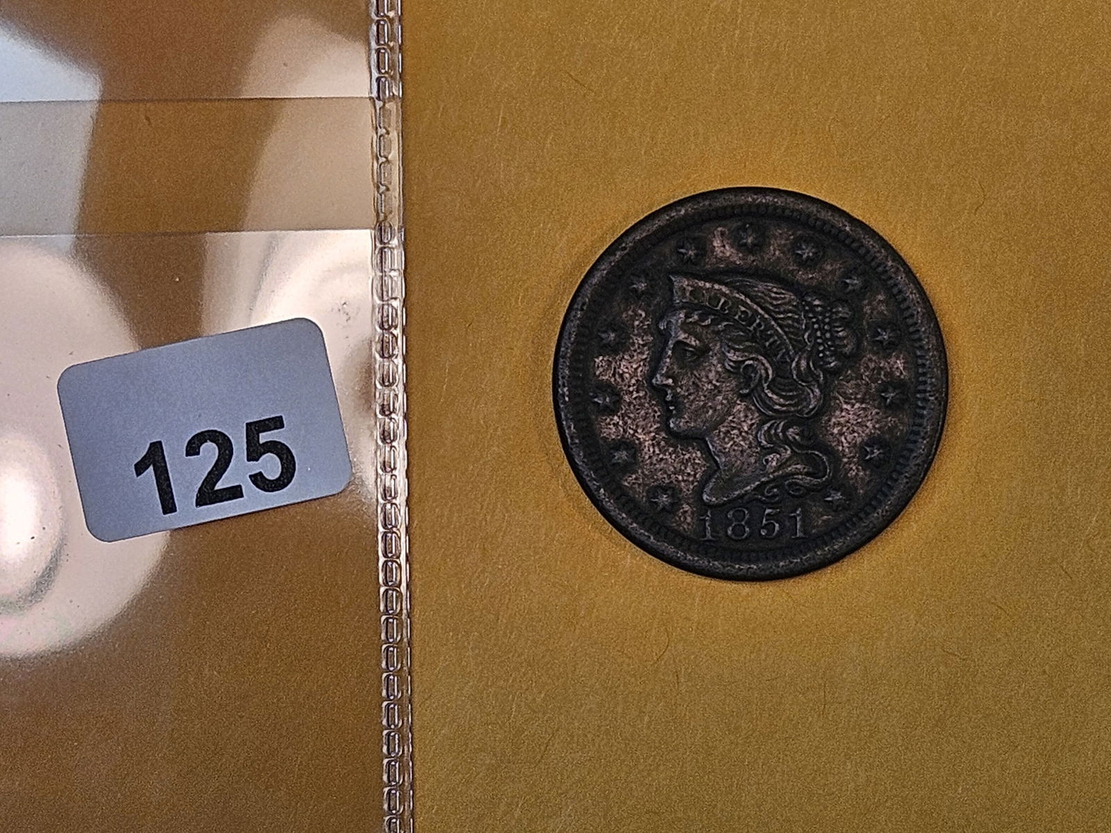 1851 Braided Hair Large Cent - 2