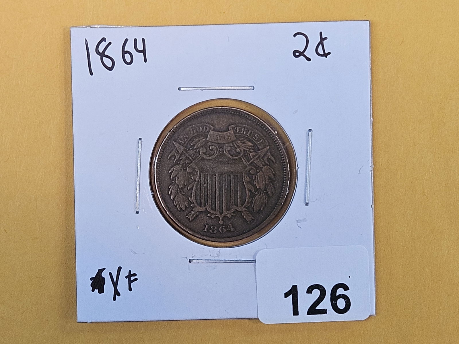 1864 Two Cent piece in Extra Fine - 2