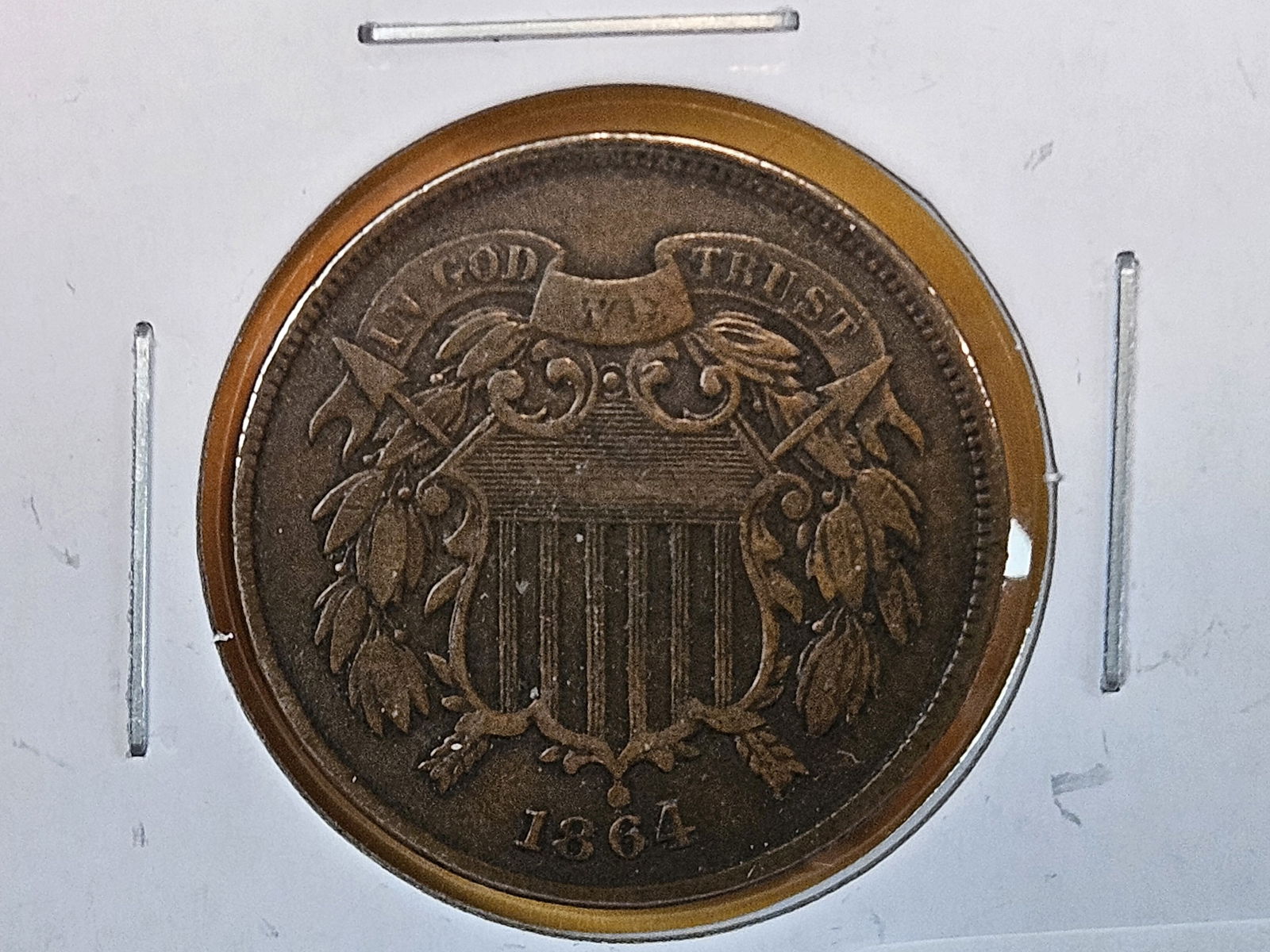 1864 Two Cent piece in Extra Fine - 3