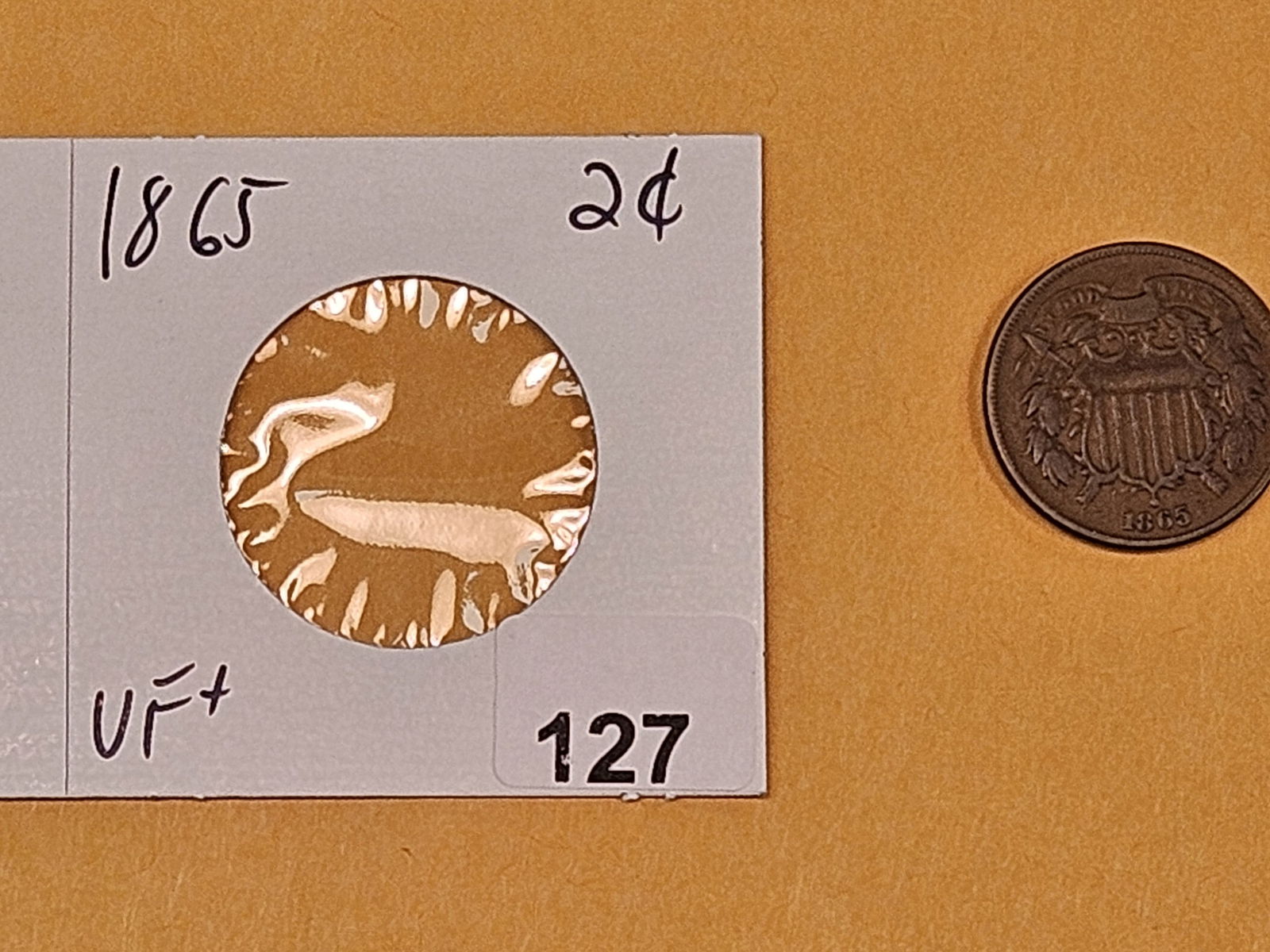 1865 Two Cent piece in Very Fine plus - 2