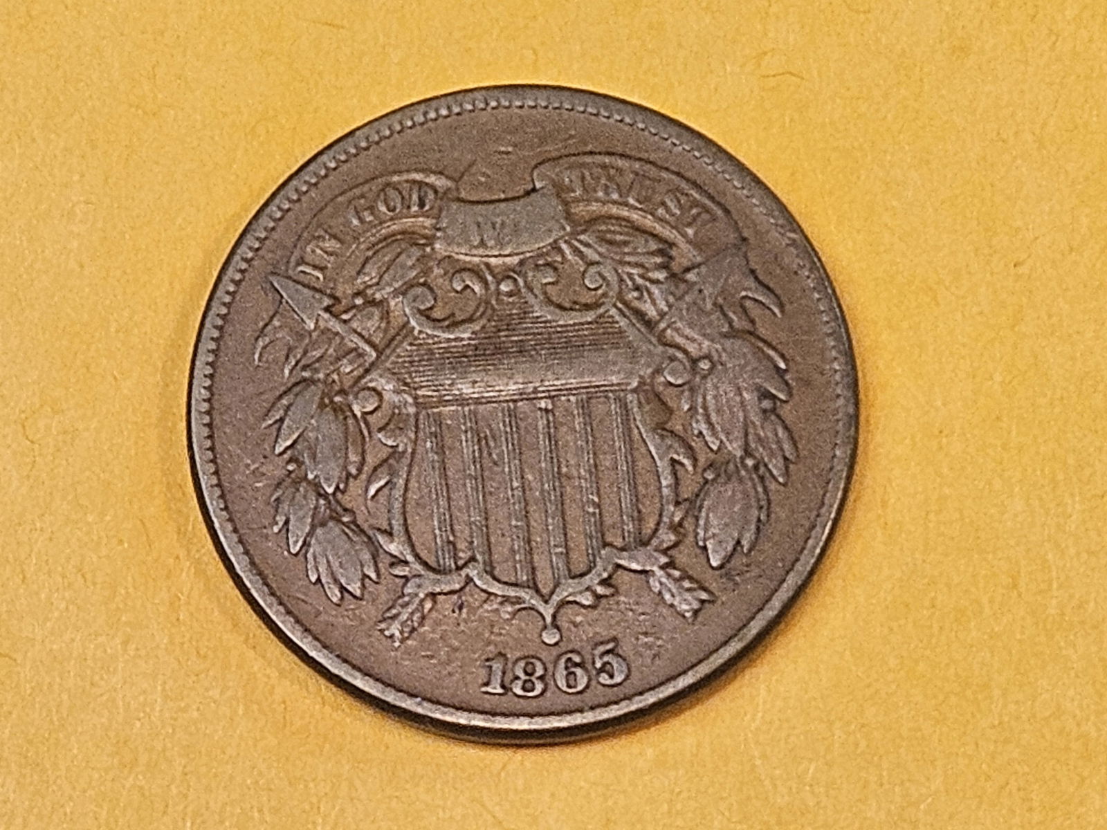 1865 Two Cent piece in Very Fine plus - 3