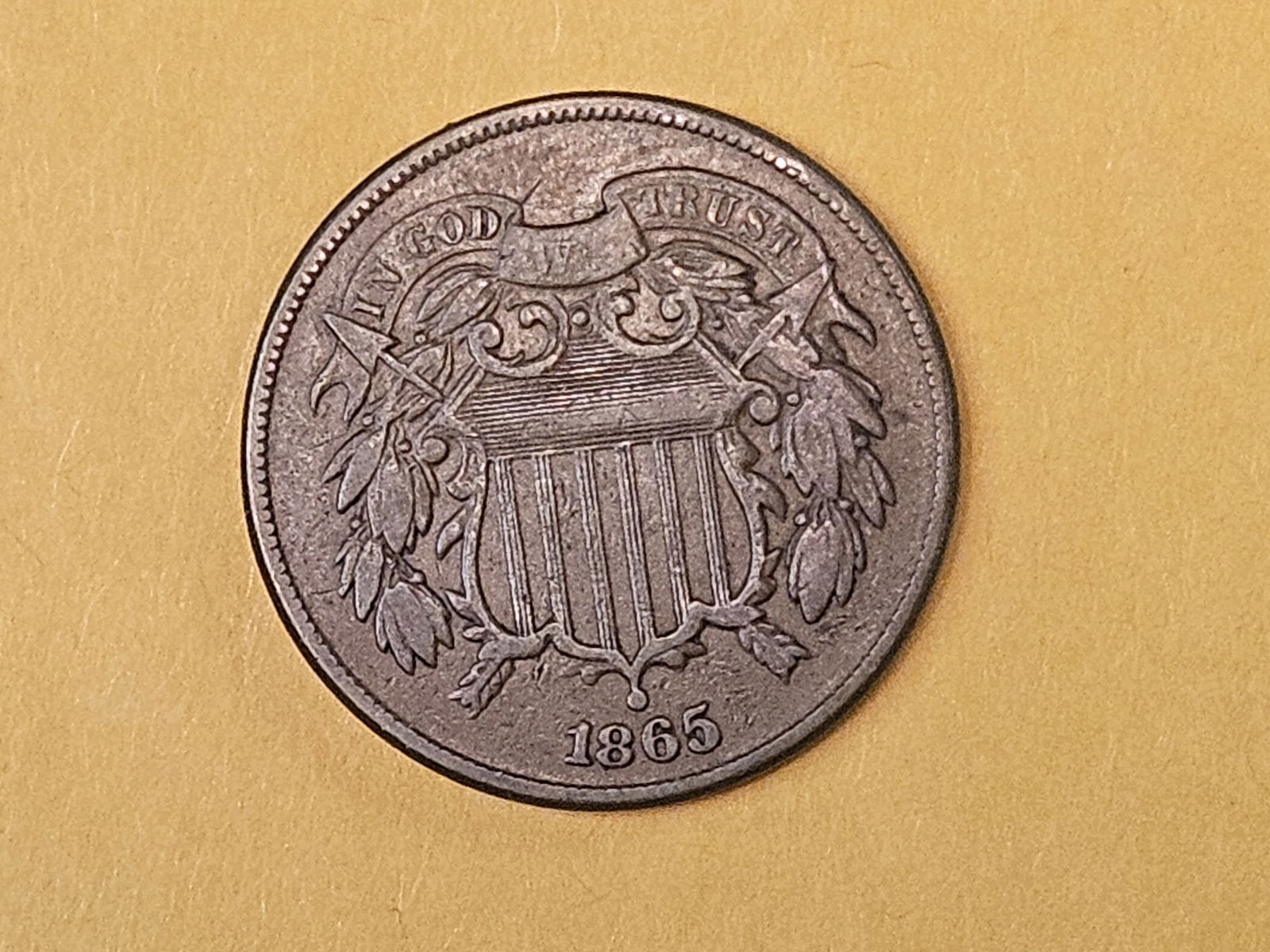 1865 Two Cent piece in Very Fine plus - 4