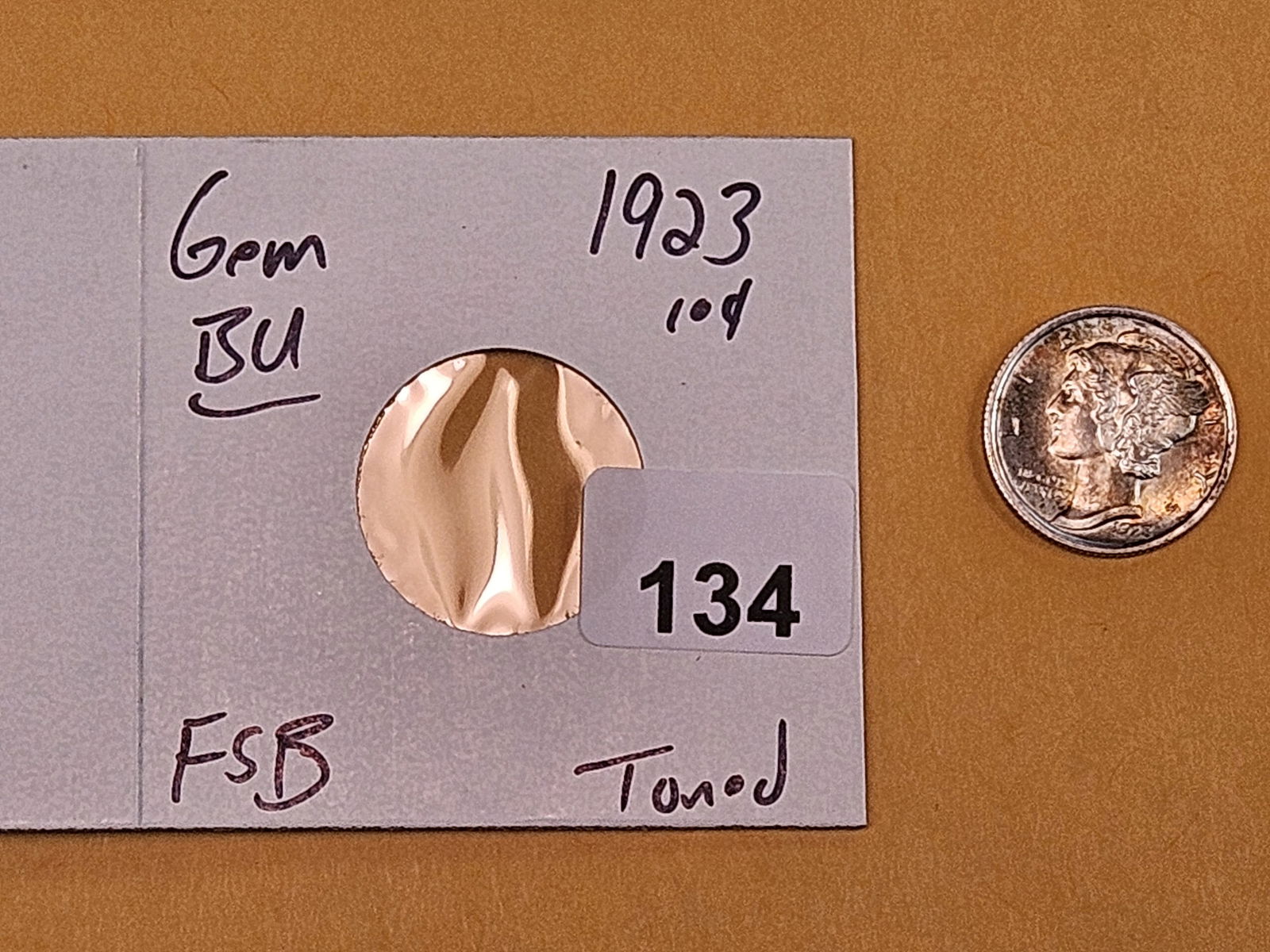 GEM Brilliant Uncirculated 1923 Mercury Dime FSB - 2