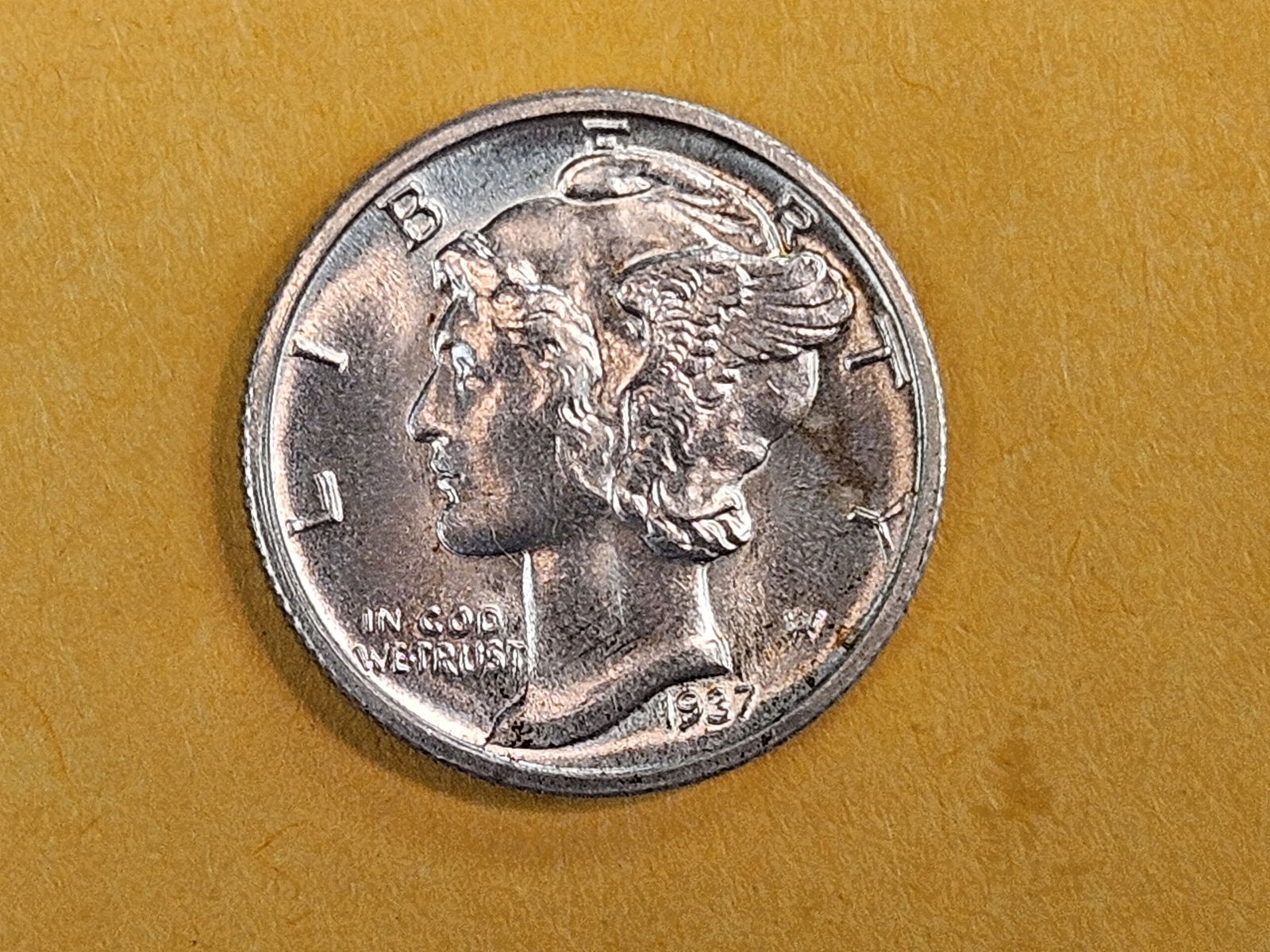 GEM Brilliant Uncirculated 1937-D Mercury Dime FSB - 5