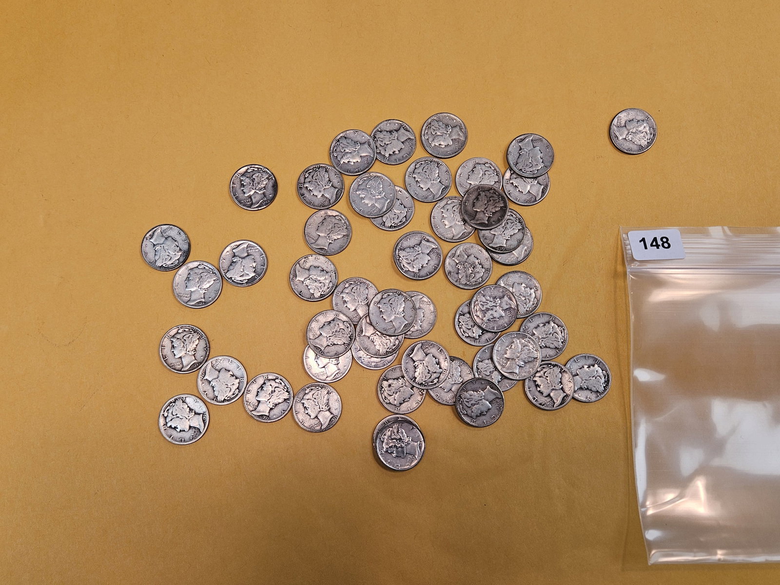 Fifty mixed silver Mercury Dimes (1 of 1)