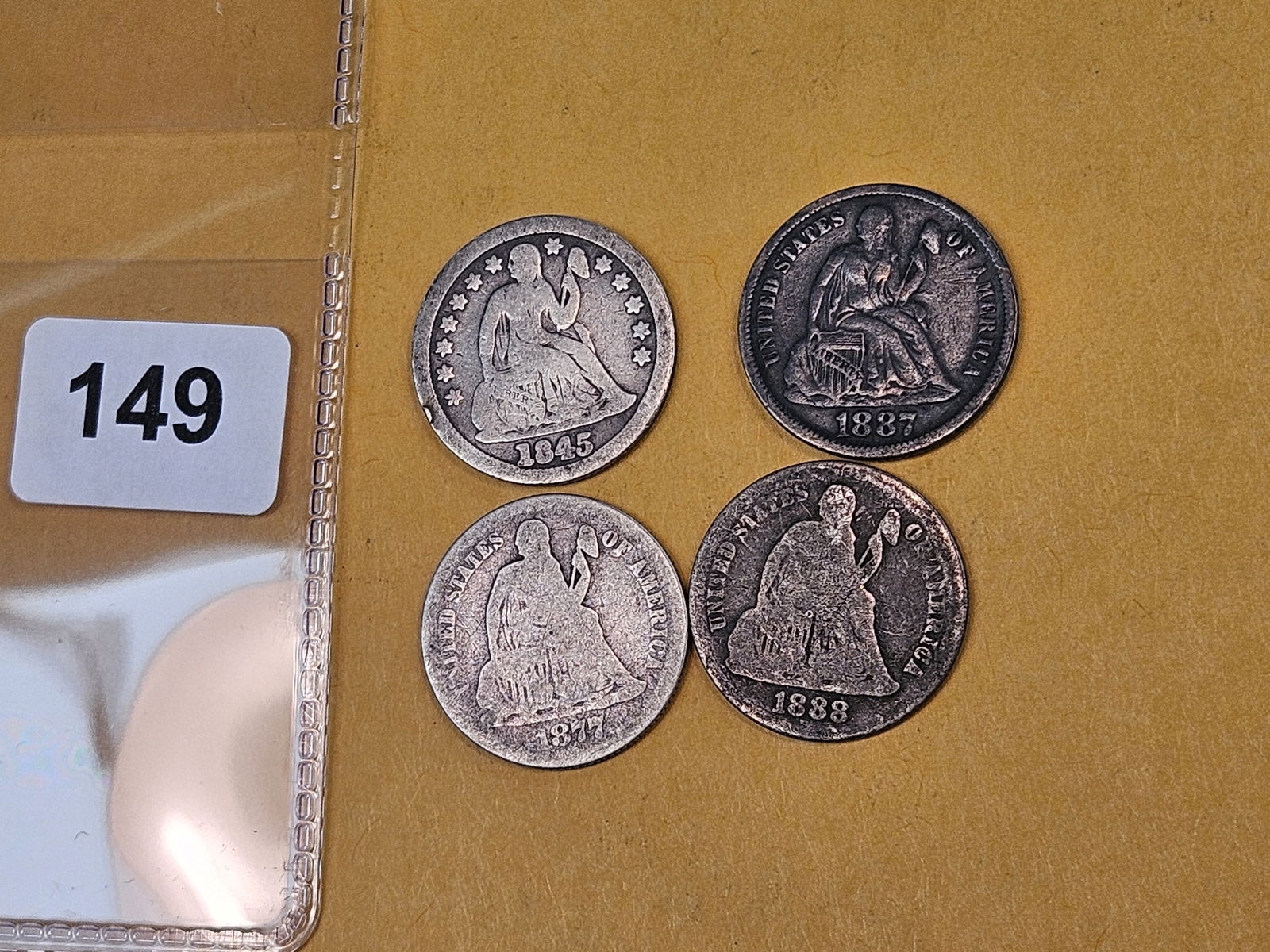 Four mixed Seated Liberty Silver Dimes - 2