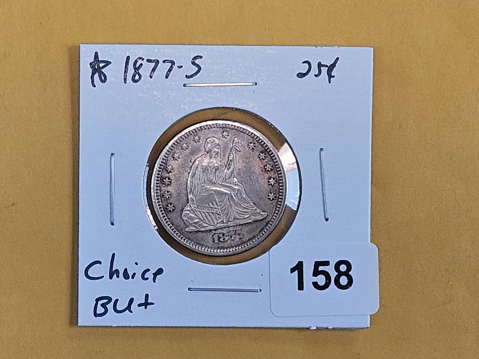 * CHOICE Brilliant Uncirculated Plus 1877-S Seated Liberty Quarter - 2