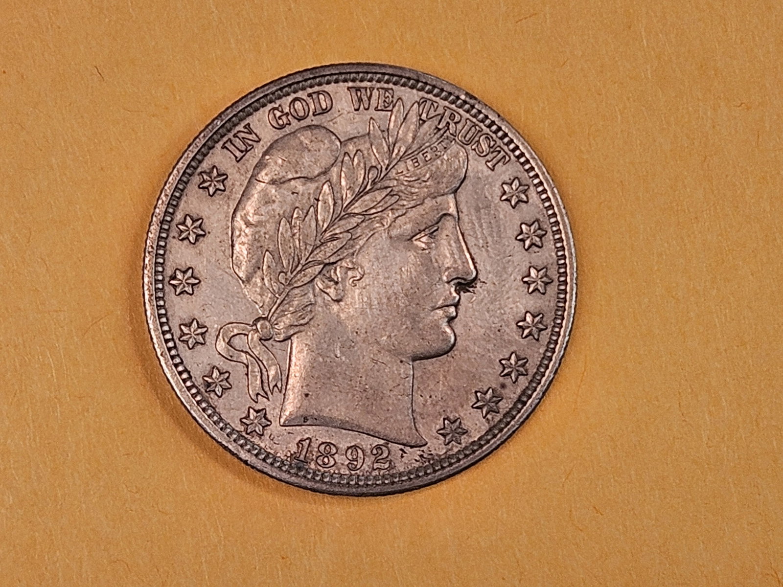 Semi-Key 1892 Barber Half Dollar in About Uncirculated plus (1 of 7)