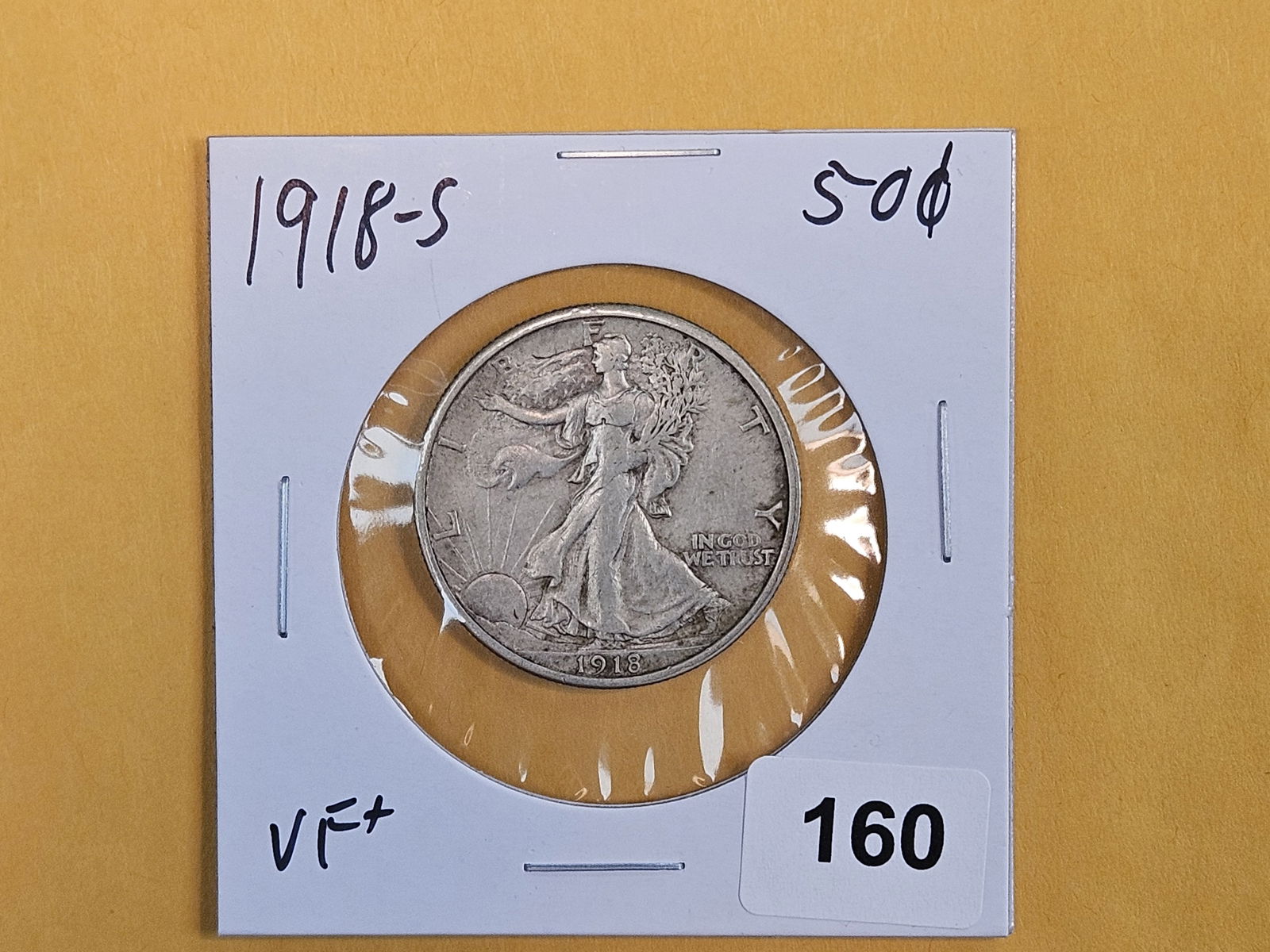 Better 1918-S Walking Liberty Half Dollar in Very Fine plus - 2