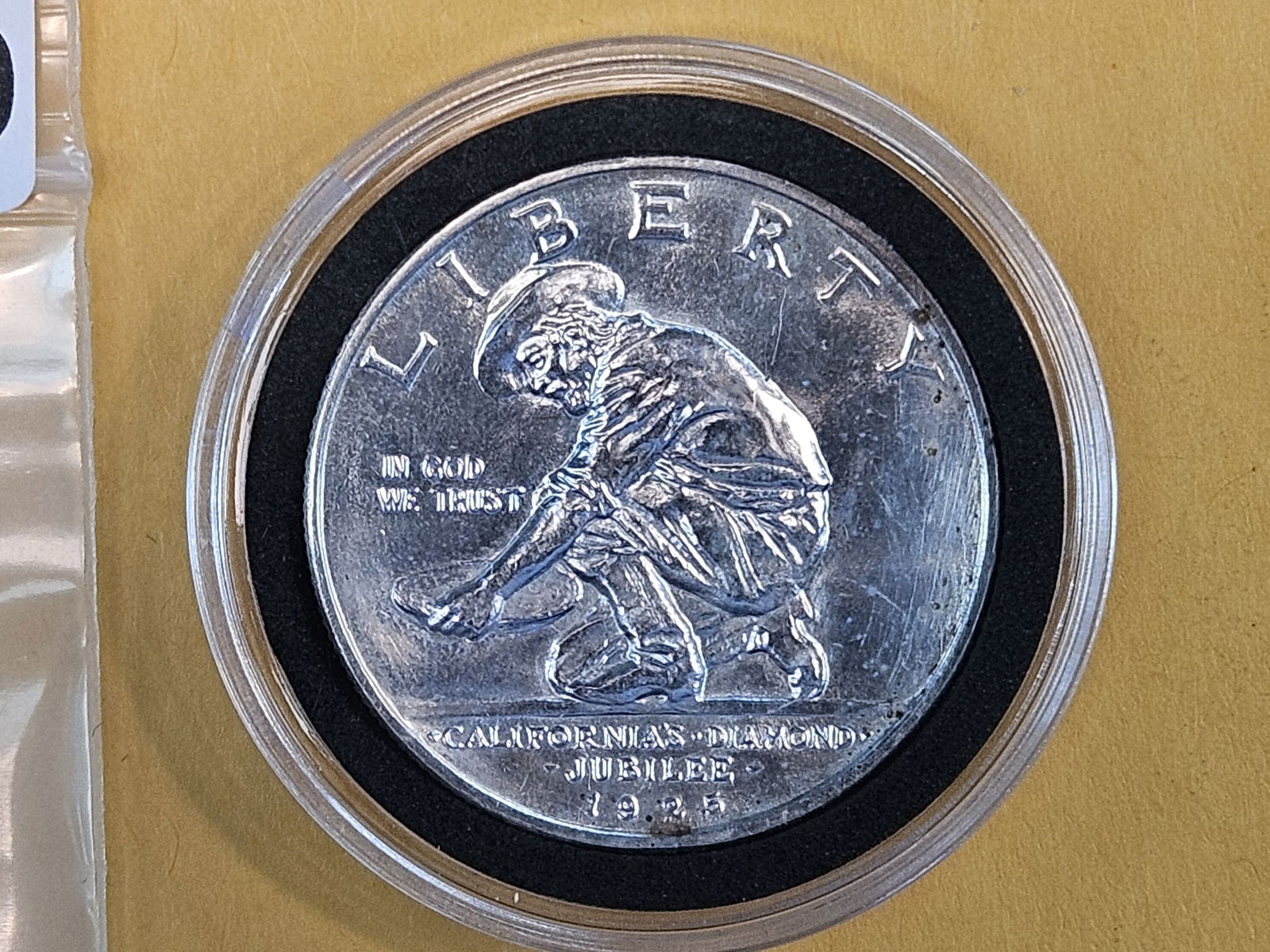 GEM Brilliant Uncirculated 1925 California Commemorative silver half Dollar: Possibly cleaned a while ago