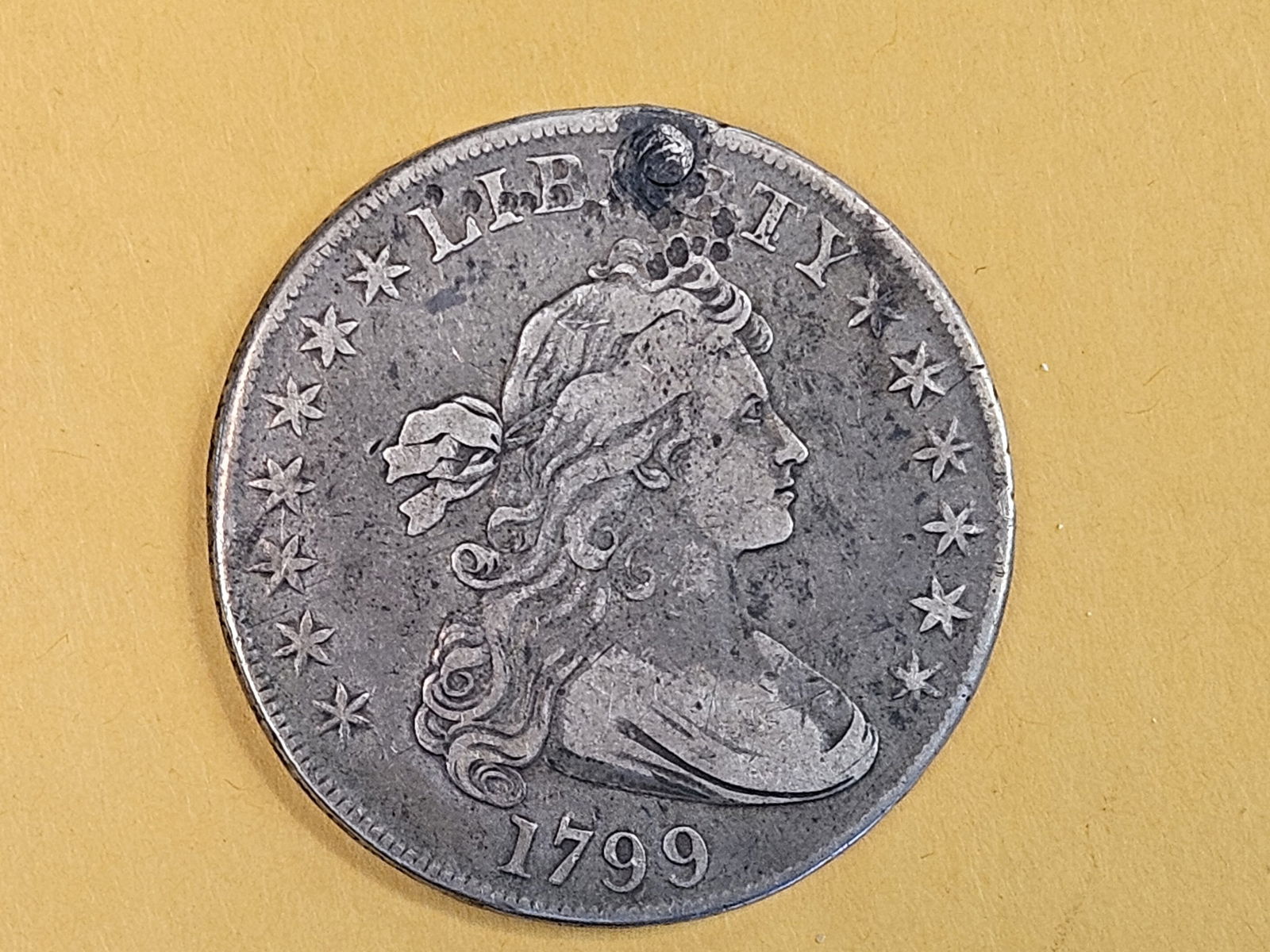 ** 1799 Draped Bust Silver Dollar in Very Fine plus - details - 4