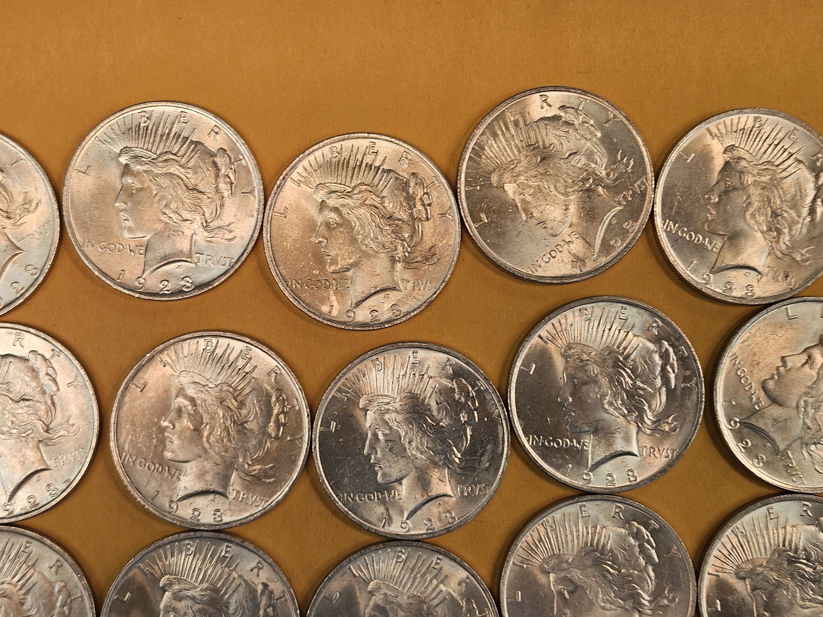 ** FULL Original Roll of Brilliant Uncirculated 1923 Peace Silver Dollars - 3