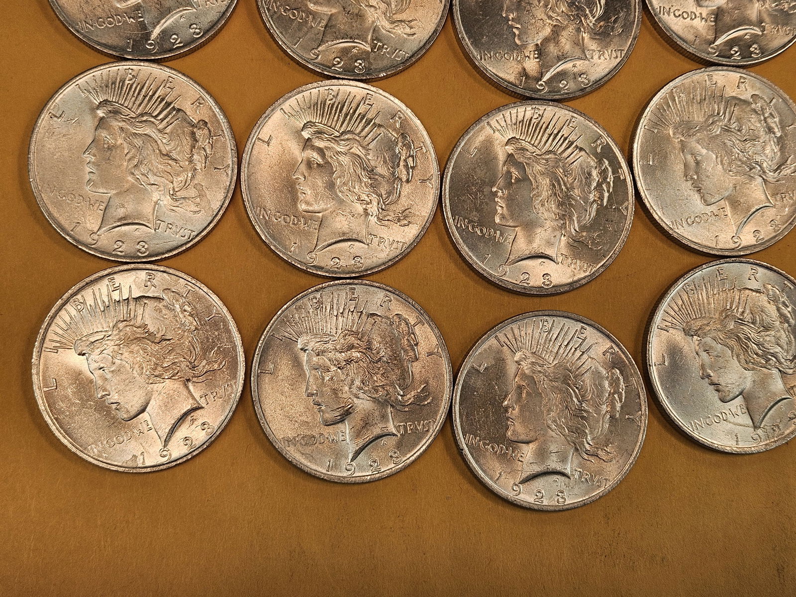 ** FULL Original Roll of Brilliant Uncirculated 1923 Peace Silver Dollars - 5