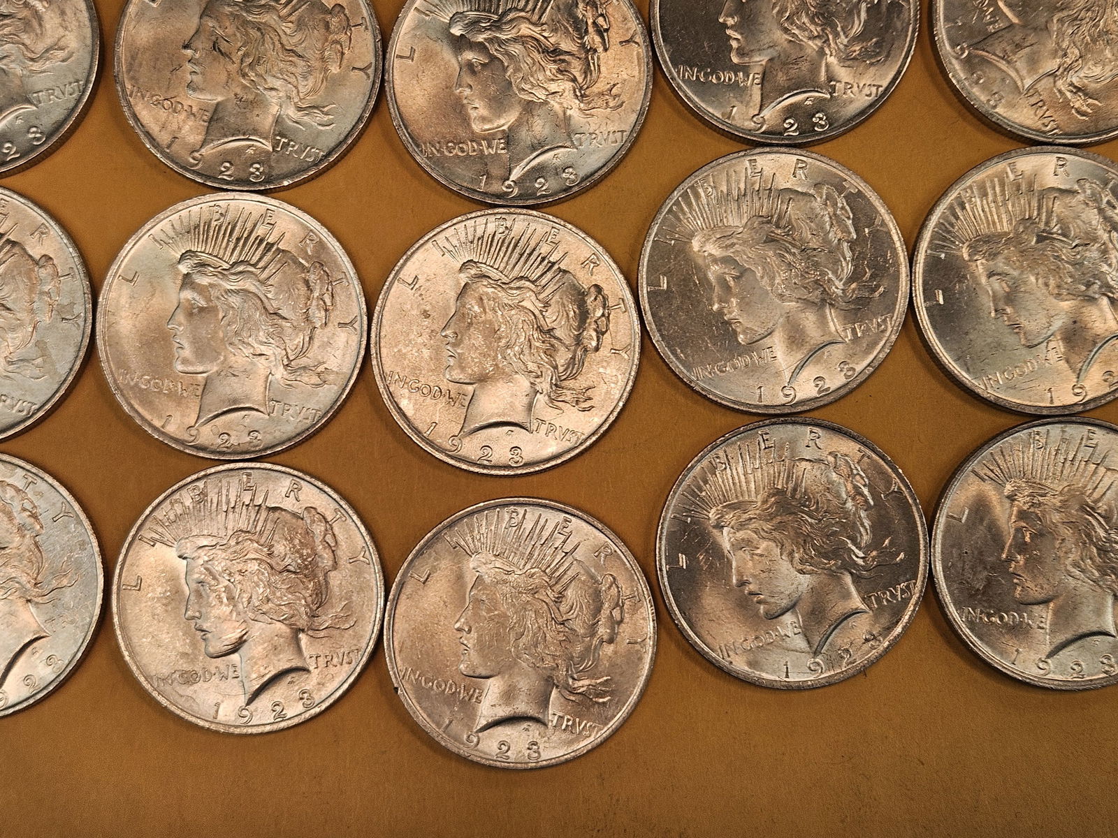 ** FULL Original Roll of Brilliant Uncirculated 1923 Peace Silver Dollars - 6