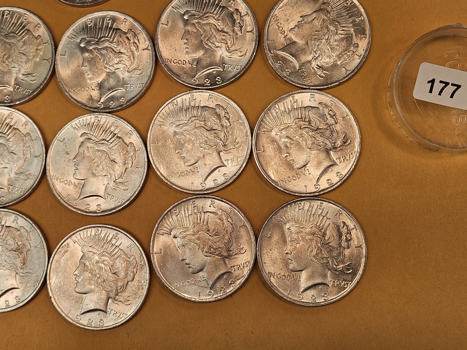 ** FULL Original Roll of Brilliant Uncirculated 1923 Peace Silver Dollars - 7