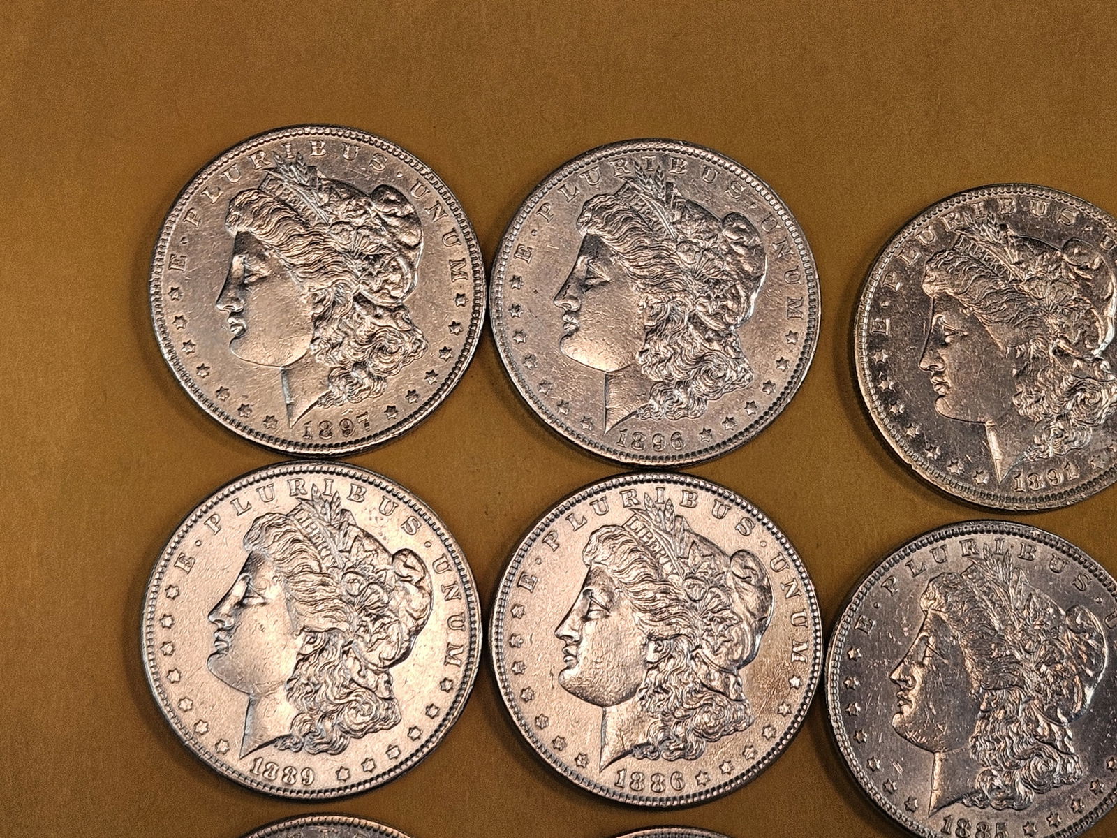 ** FULL ROLL ** Twenty Bright About Uncirculated Morgan silver Dollars - 2