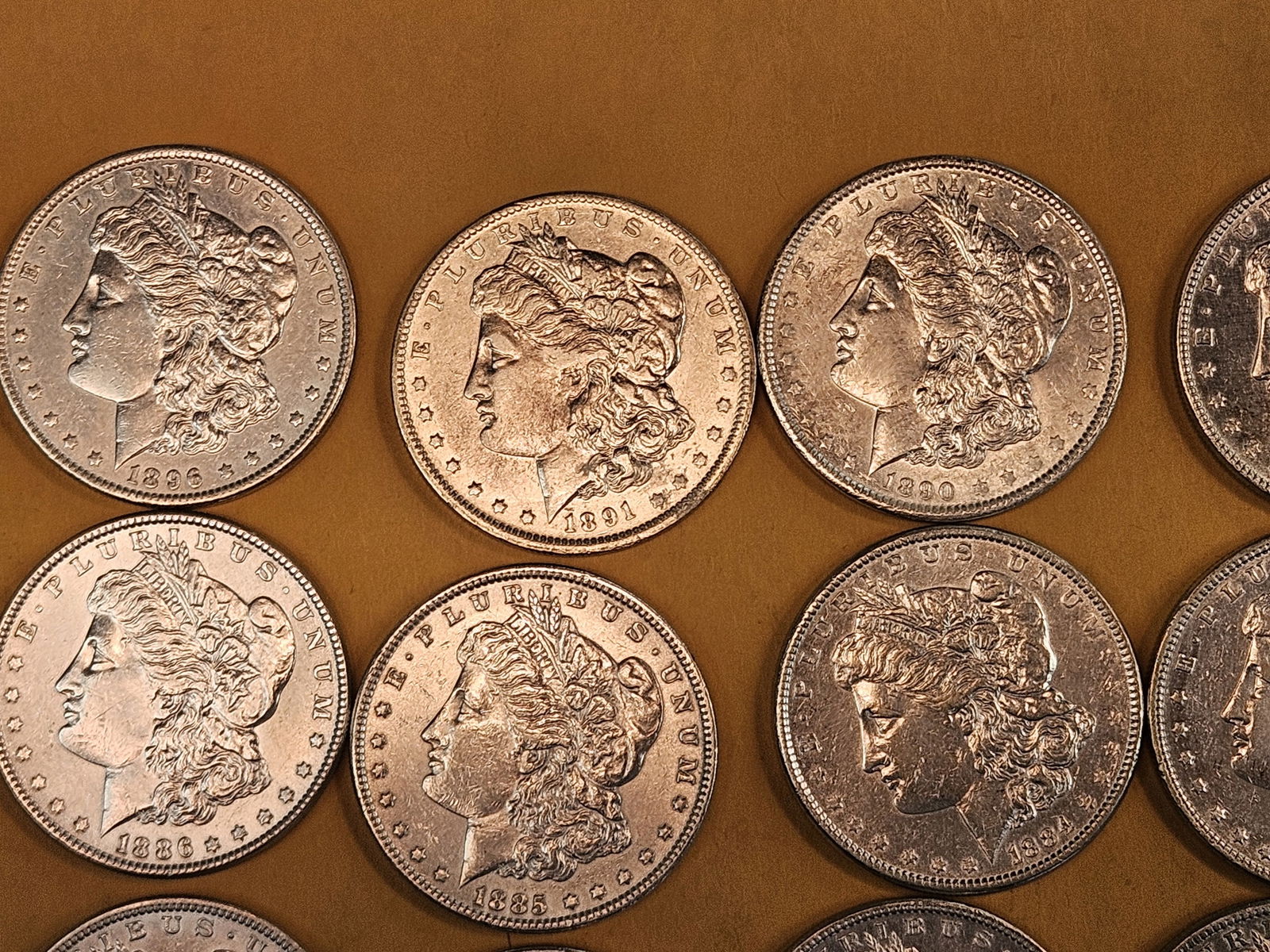 ** FULL ROLL ** Twenty Bright About Uncirculated Morgan silver Dollars - 3