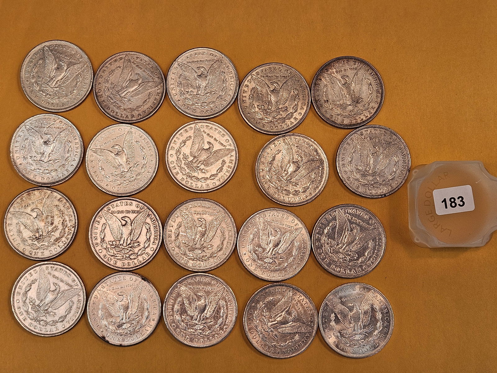 ** FULL ROLL ** Twenty Bright Morgan silver Dollars - 8