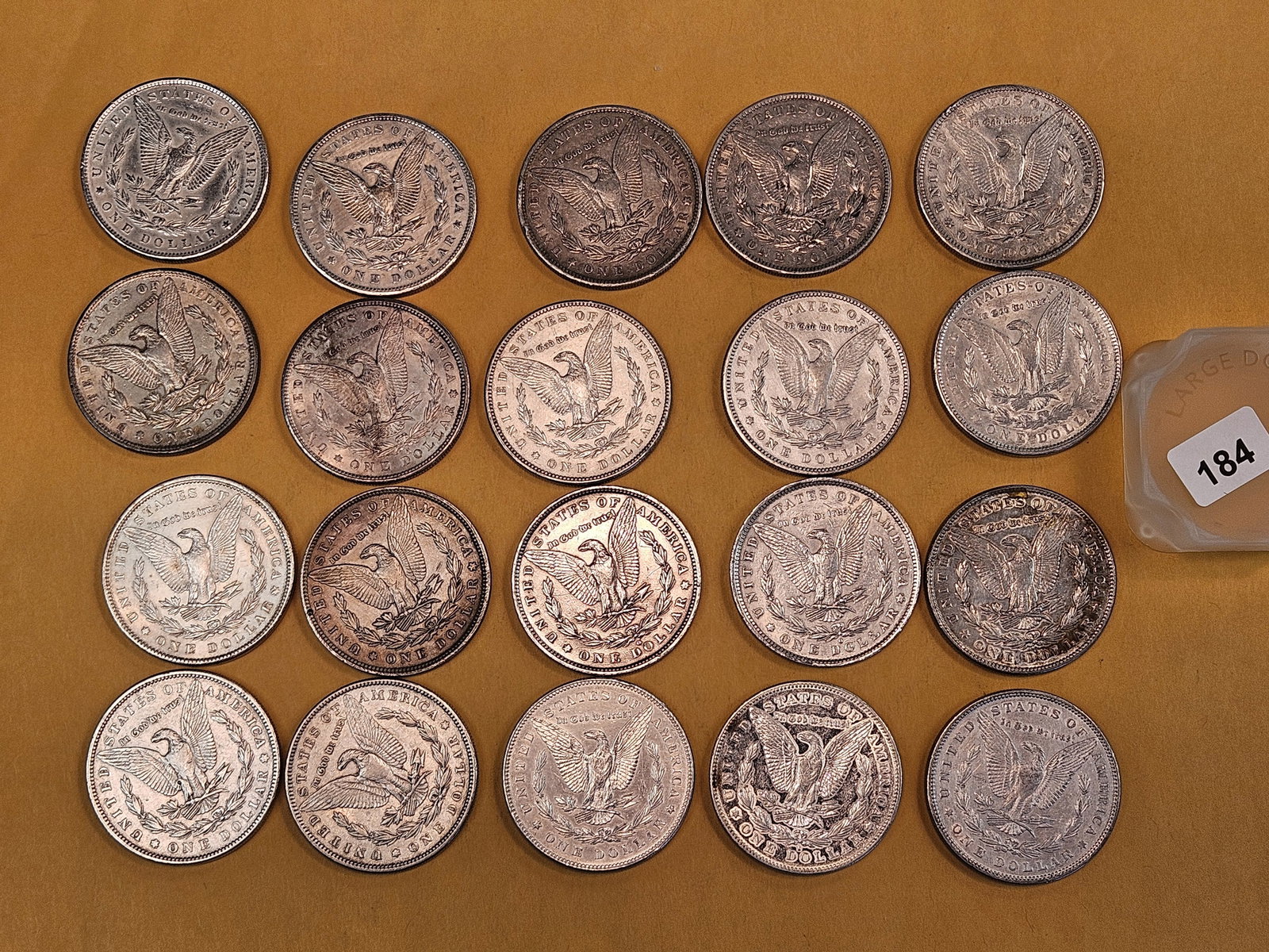 ** FULL ROLL ** Twenty About Uncirculated Morgan silver Dollars - 6