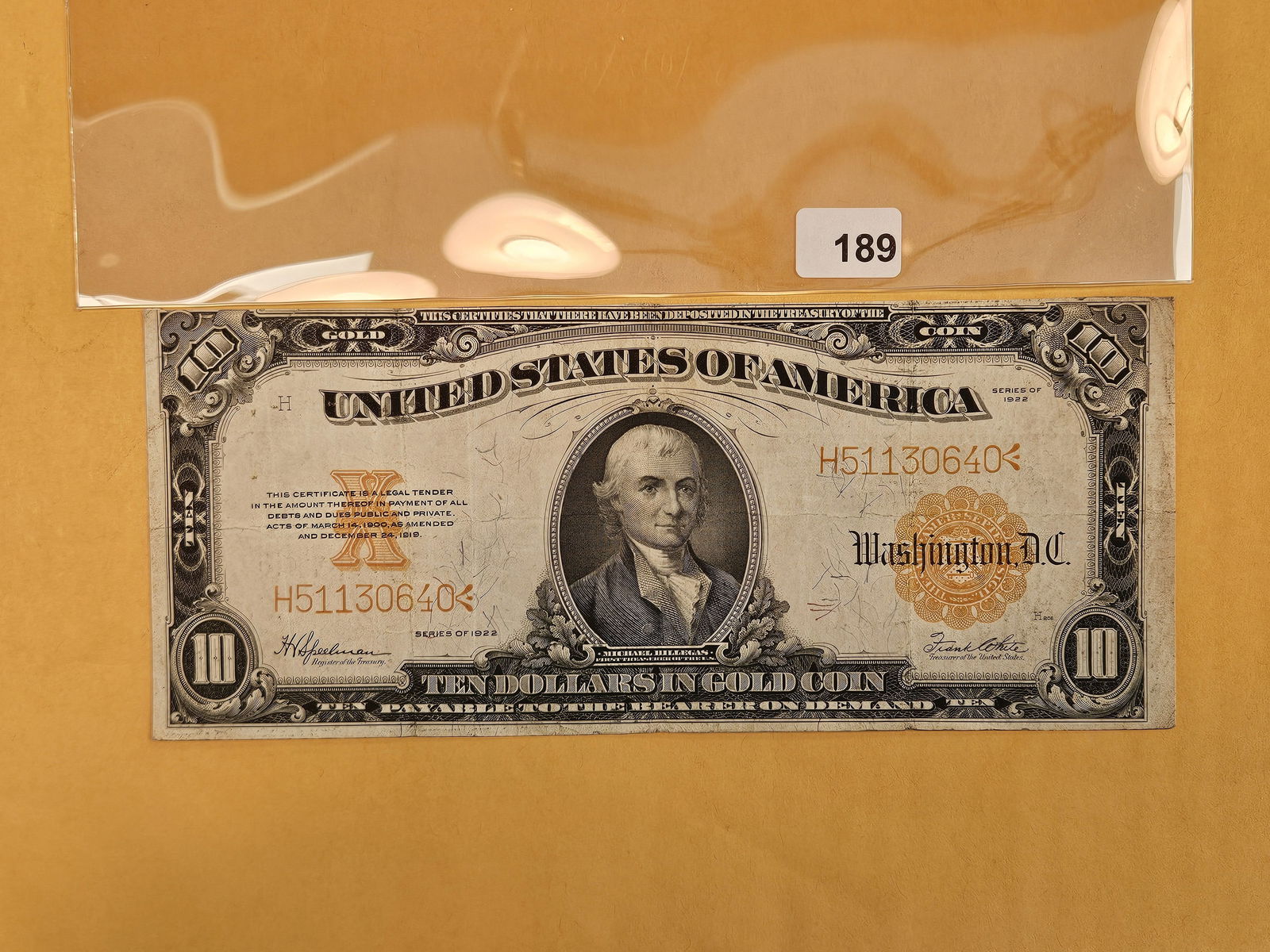 Series of 1922 Large Size Ten Dollar GOLD Certificate! (1 of 3)