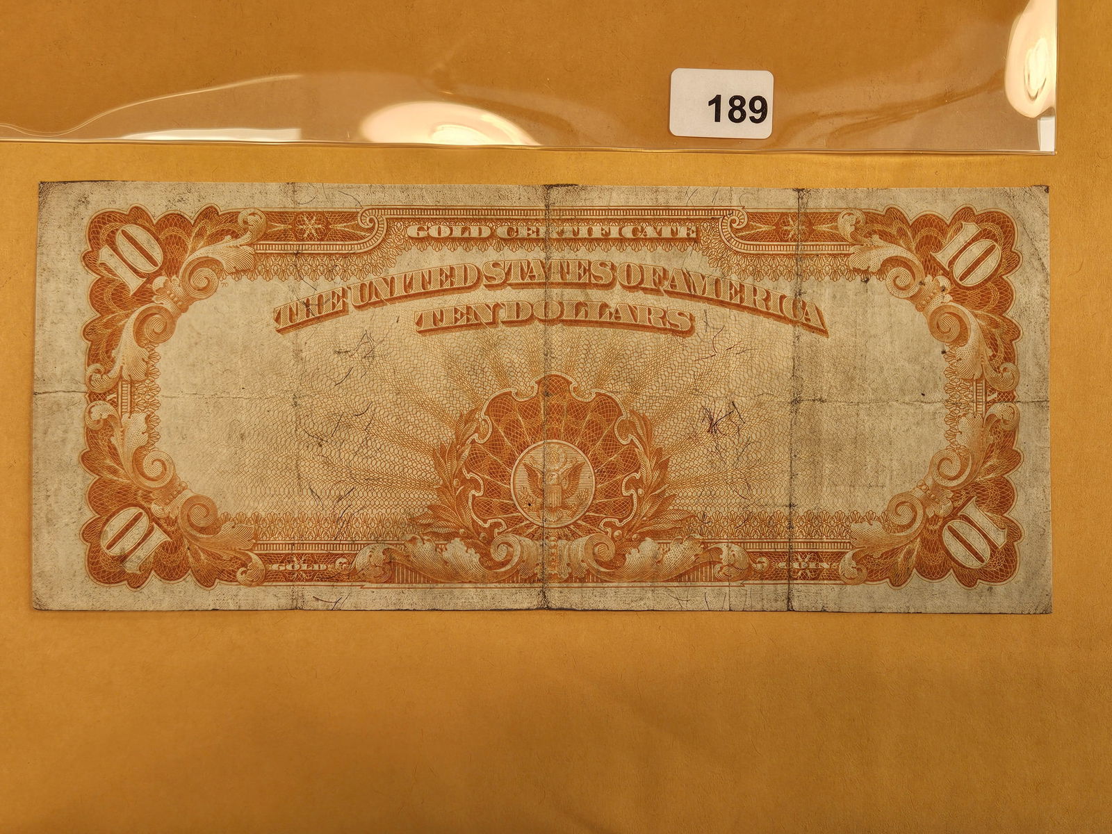 Series of 1922 Large Size Ten Dollar GOLD Certificate! - 3