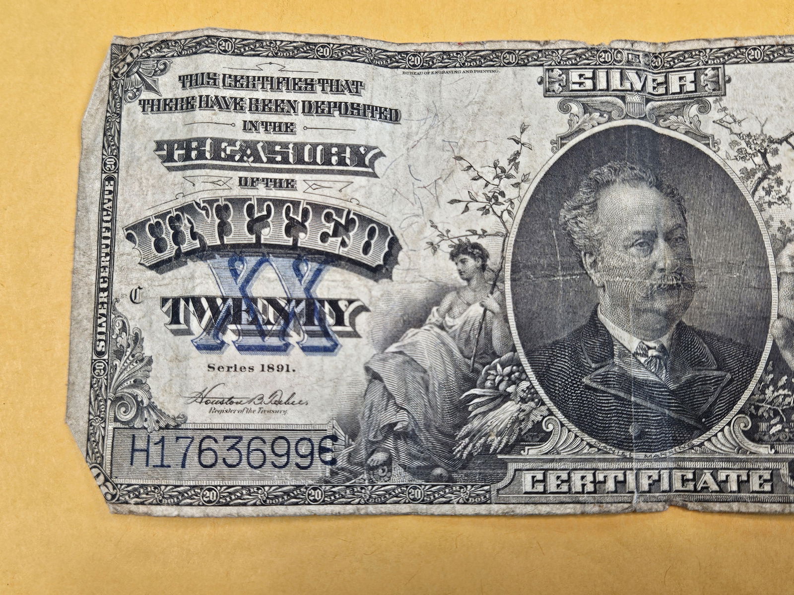 ** SCARCE ** Series of 1891 Twenty Dollar Large Size silver certificate - 2