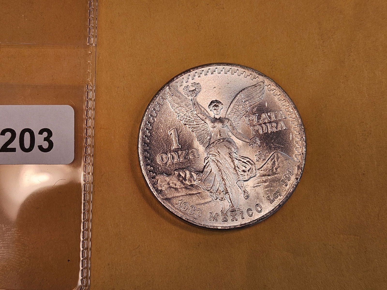 GEM Brilliant Uncirculated 1983 Mexico silver Onza - 2