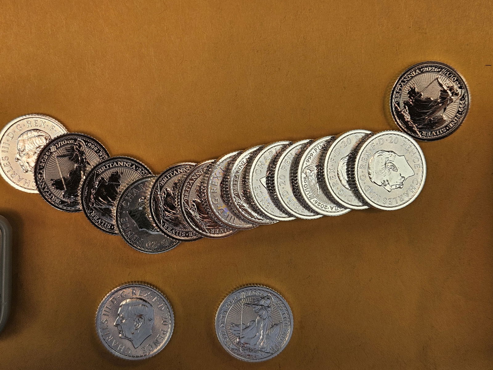 Sixteen GEM Uncirculated 2026 Great Britain Silver Britannia's - 2