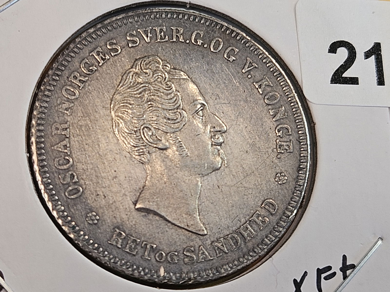 * SCARCE * 1849 Norway silver 1/2 Specie Daler - 3