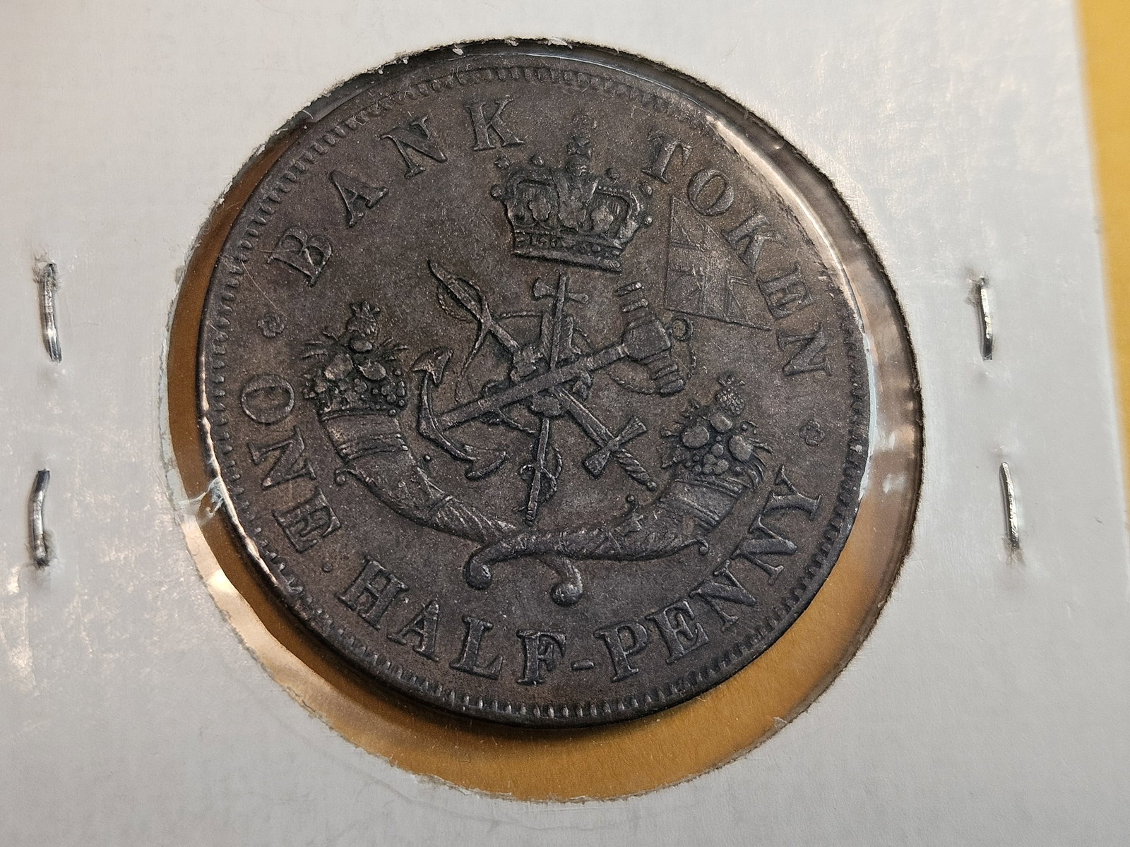 1852 Upper Canada Copper Half-penny bank token - 4