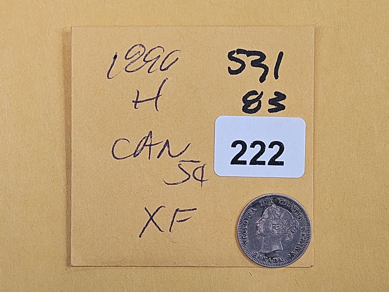 1890-H Canada silver 5 cents - 2