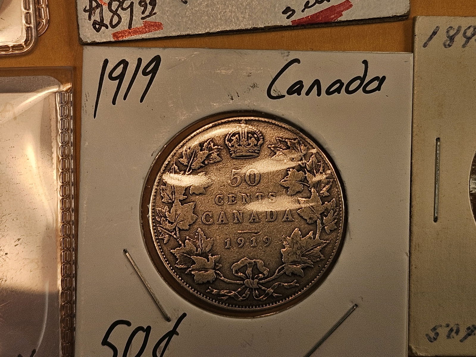 Six Canadian and Newfounland silver 50 cent coins - 10