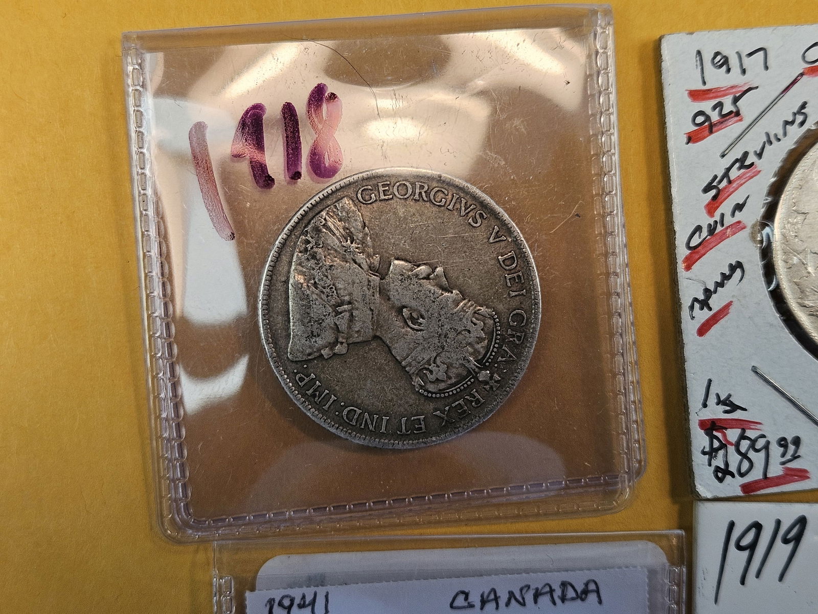 Six Canadian and Newfounland silver 50 cent coins (1 of 12)