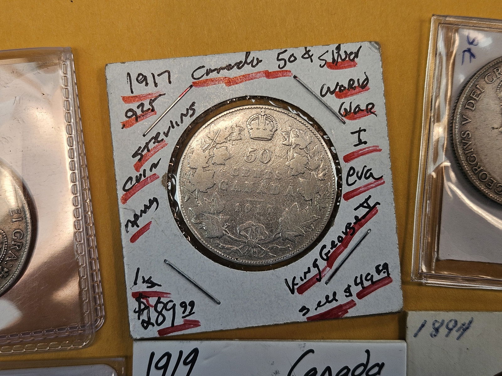 Six Canadian and Newfounland silver 50 cent coins - 2