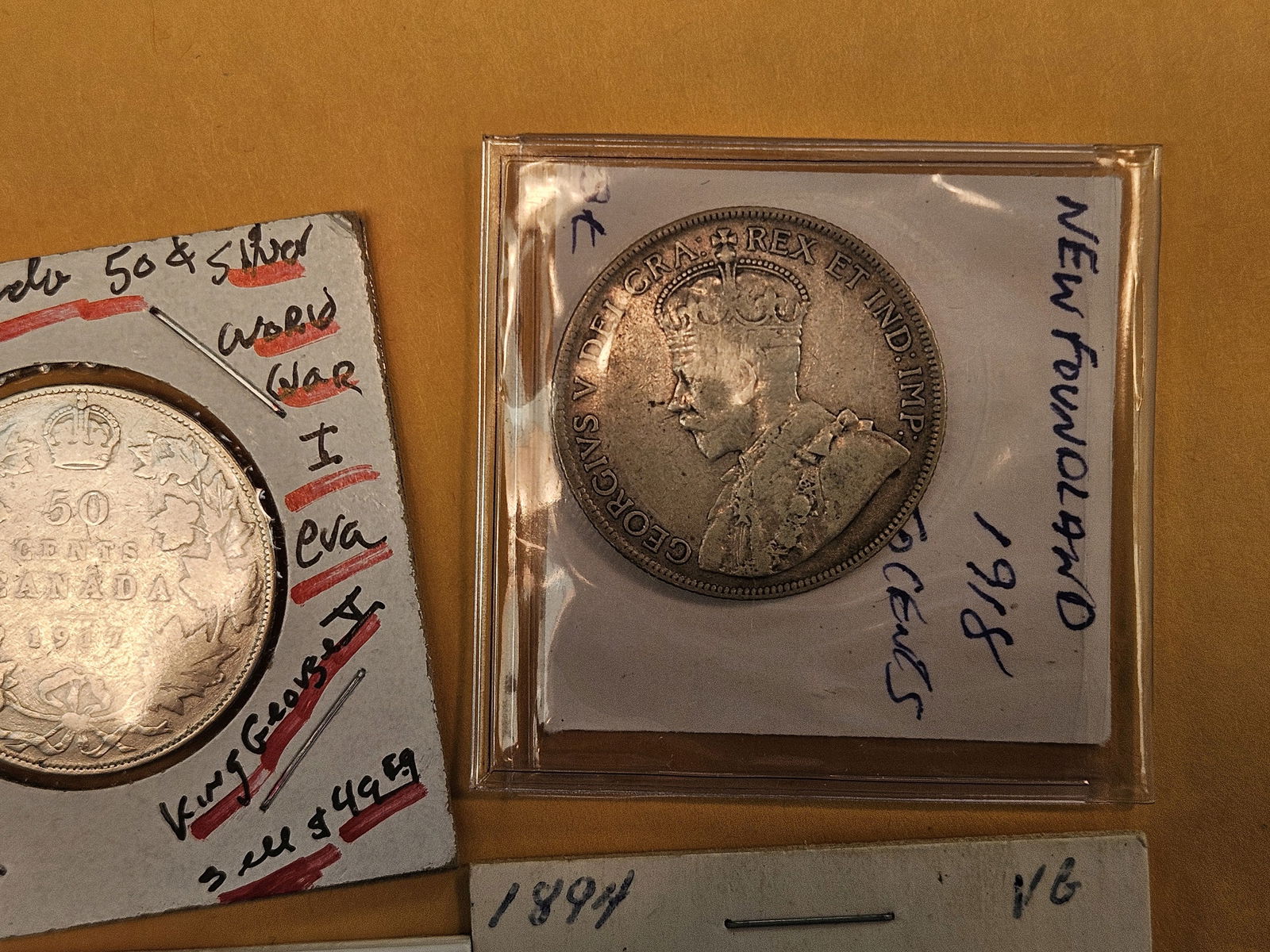 Six Canadian and Newfounland silver 50 cent coins - 3