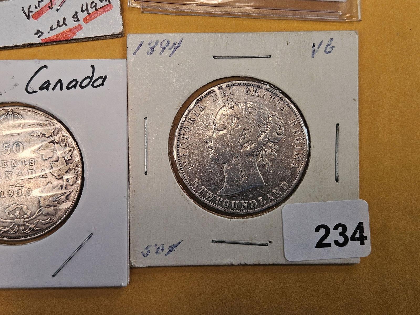 Six Canadian and Newfounland silver 50 cent coins - 6