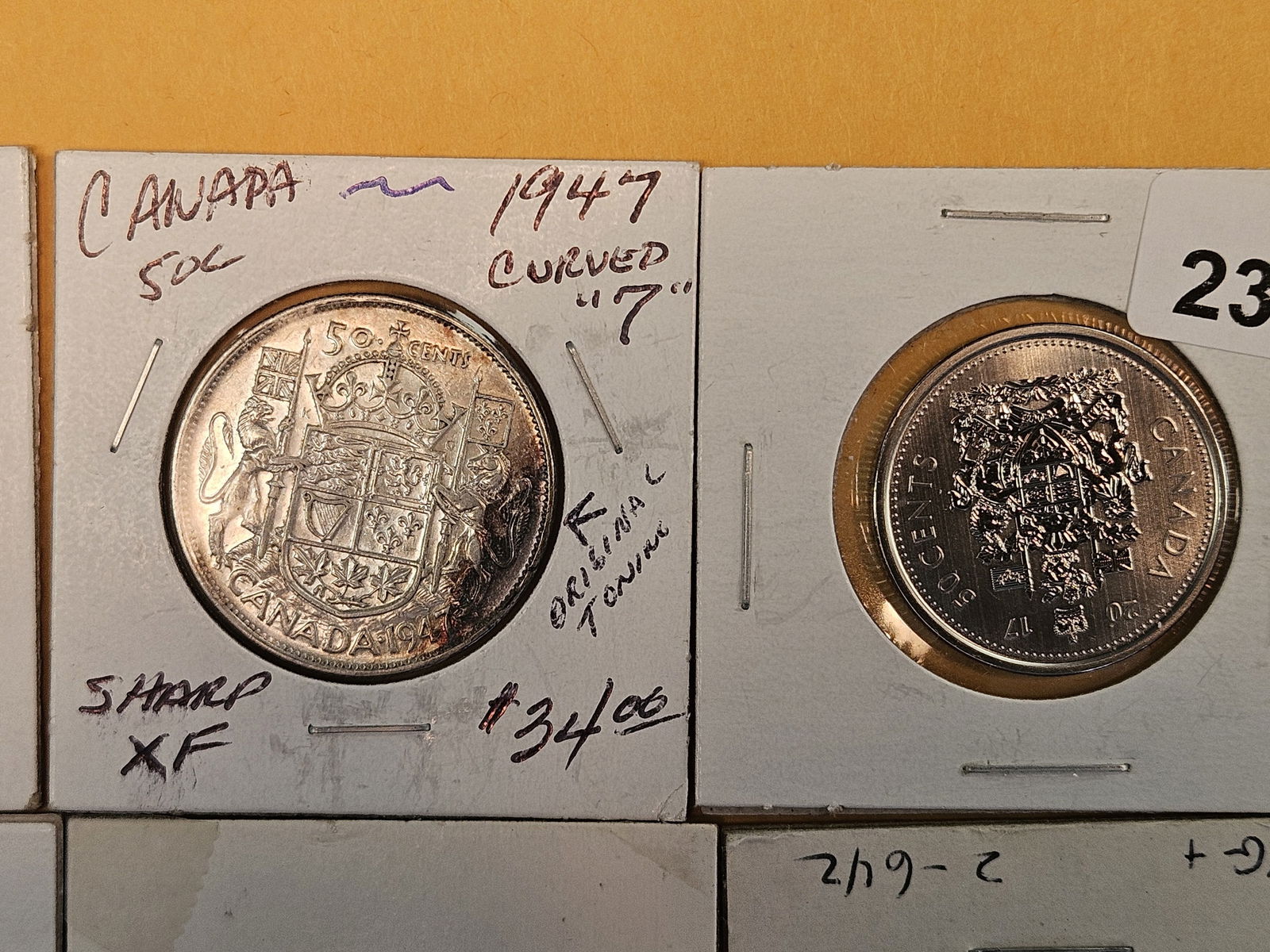 Eight mixed, silver, coins from Canada - 3