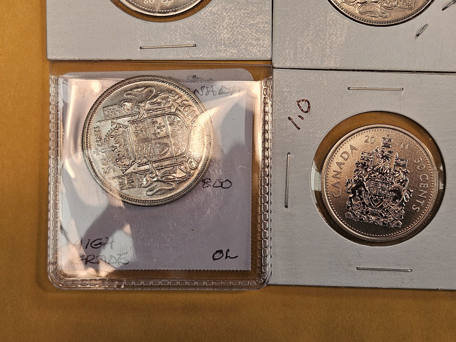 Eight mixed, silver, coins from Canada - 4