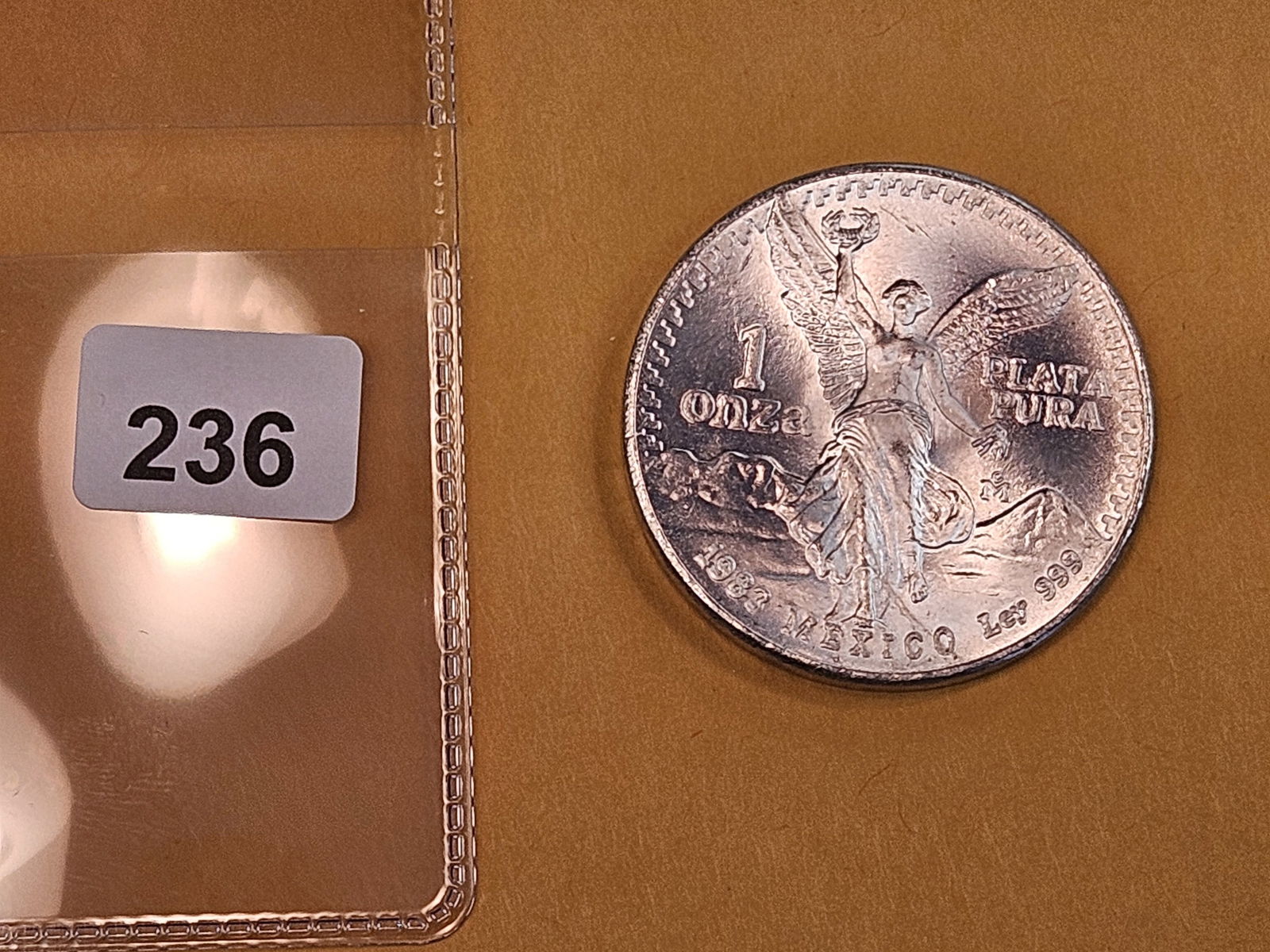 GEM Brilliant Uncirculated 1983 Mexico silver Onza - 2