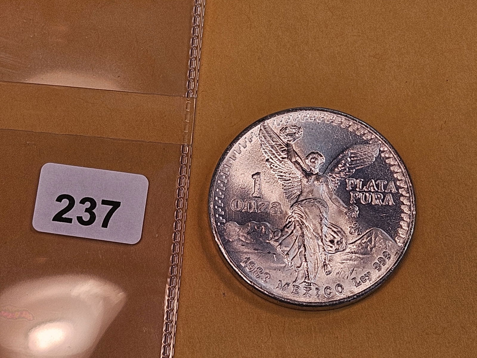 GEM Brilliant Uncirculated 1983 Mexico silver Onza - 2