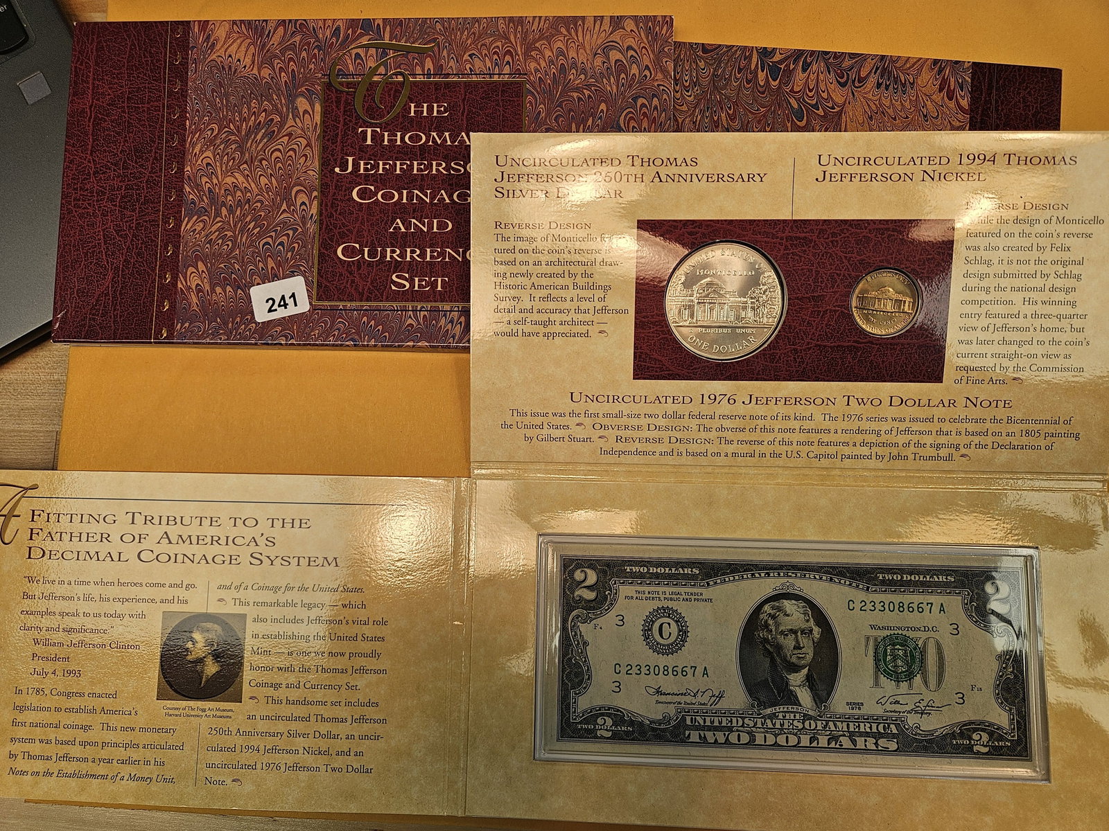The Thomas Jefferson Coinage and Currency Set (1 of 1)