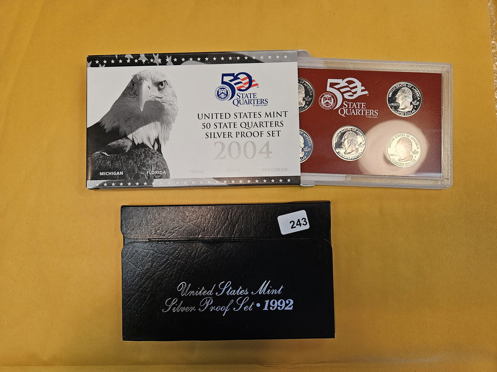 2004 US SILVER Proof Quarters Set and 1992 US SILVER Proof Set (1 of 1)