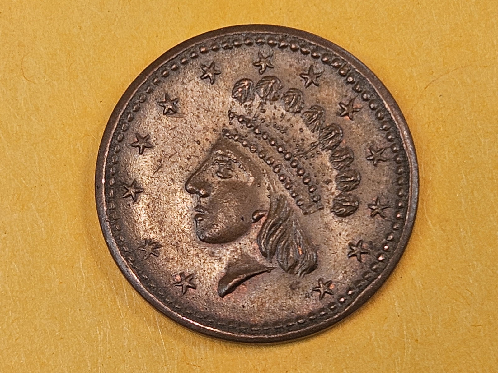 Choice Uncirculated, Undated, Civil War Token: Our Army 