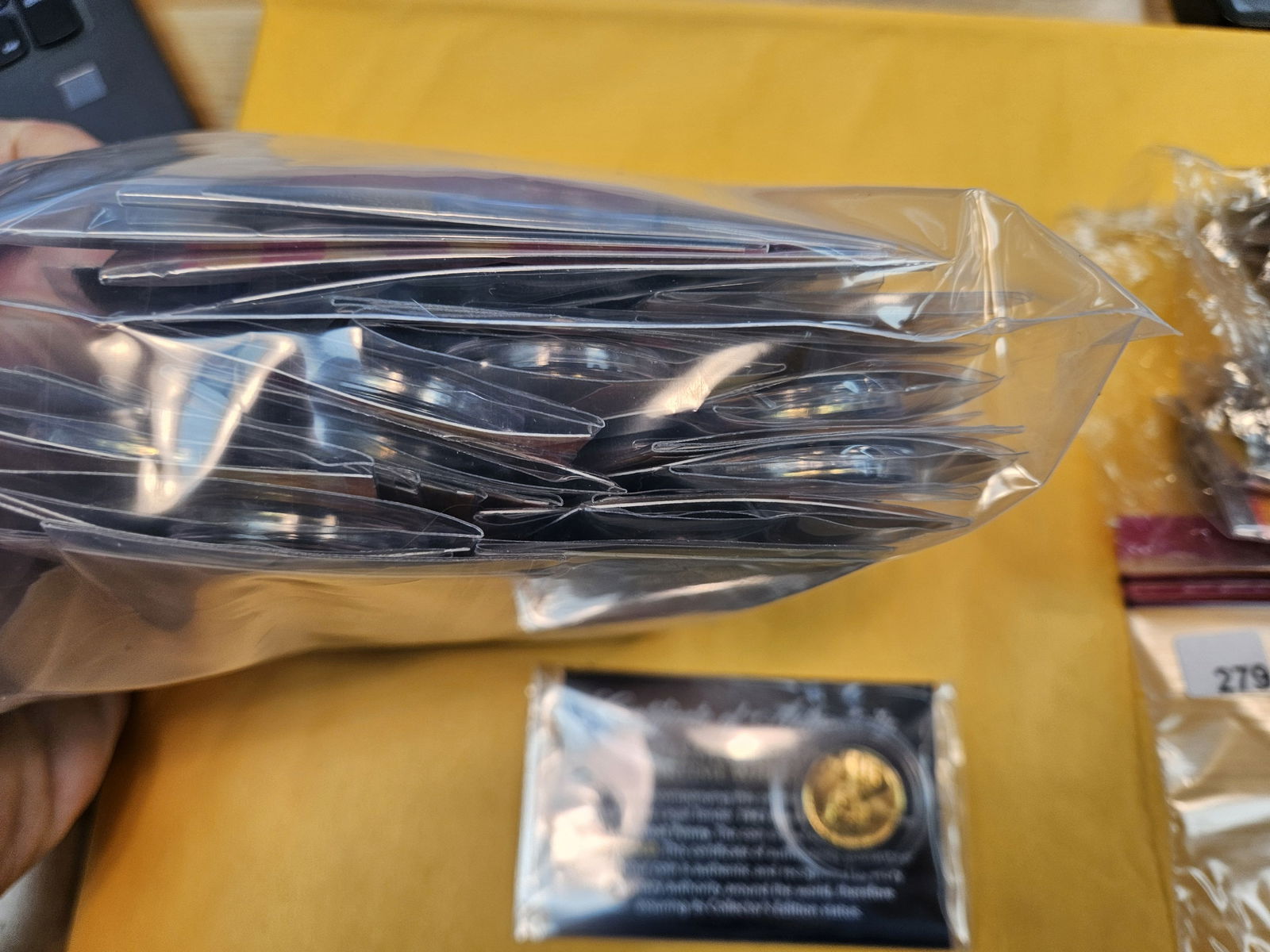 Group of about 40 Twenty-Four Karat Gold plated Steel Wheat cents - 4