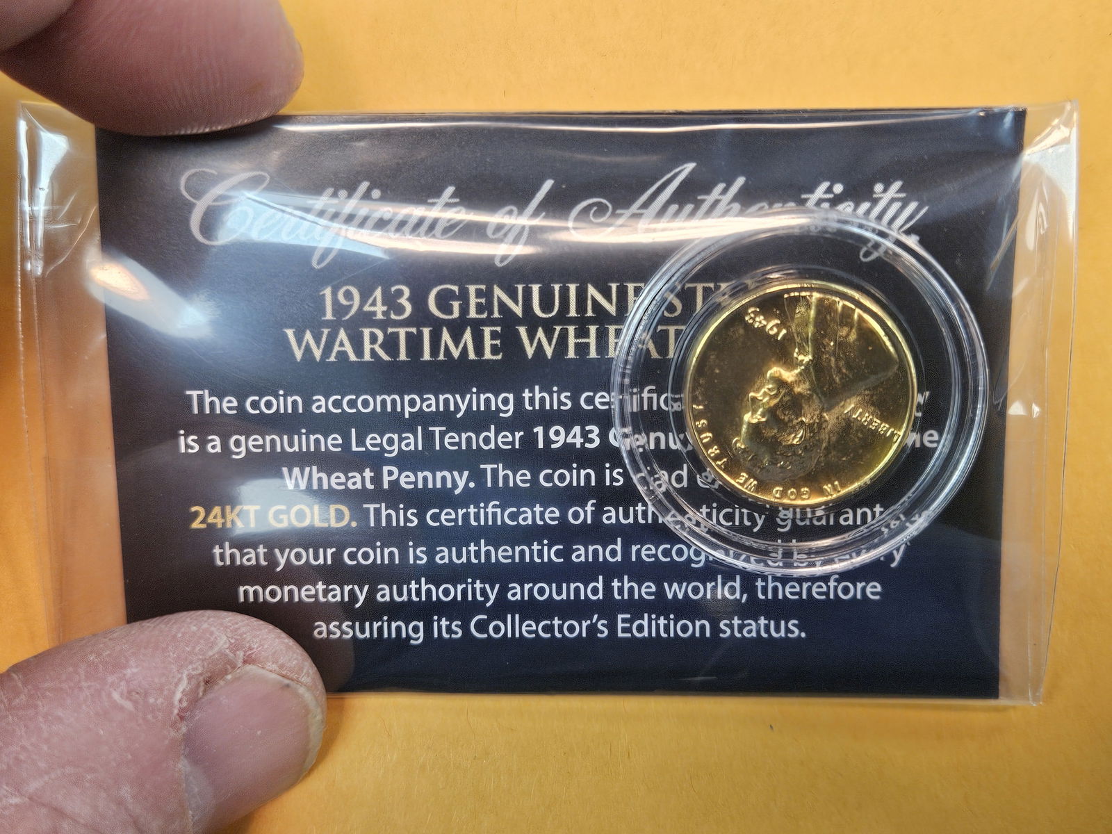 Group of about 40 Twenty-Four Karat Gold plated Steel Wheat cents - 5