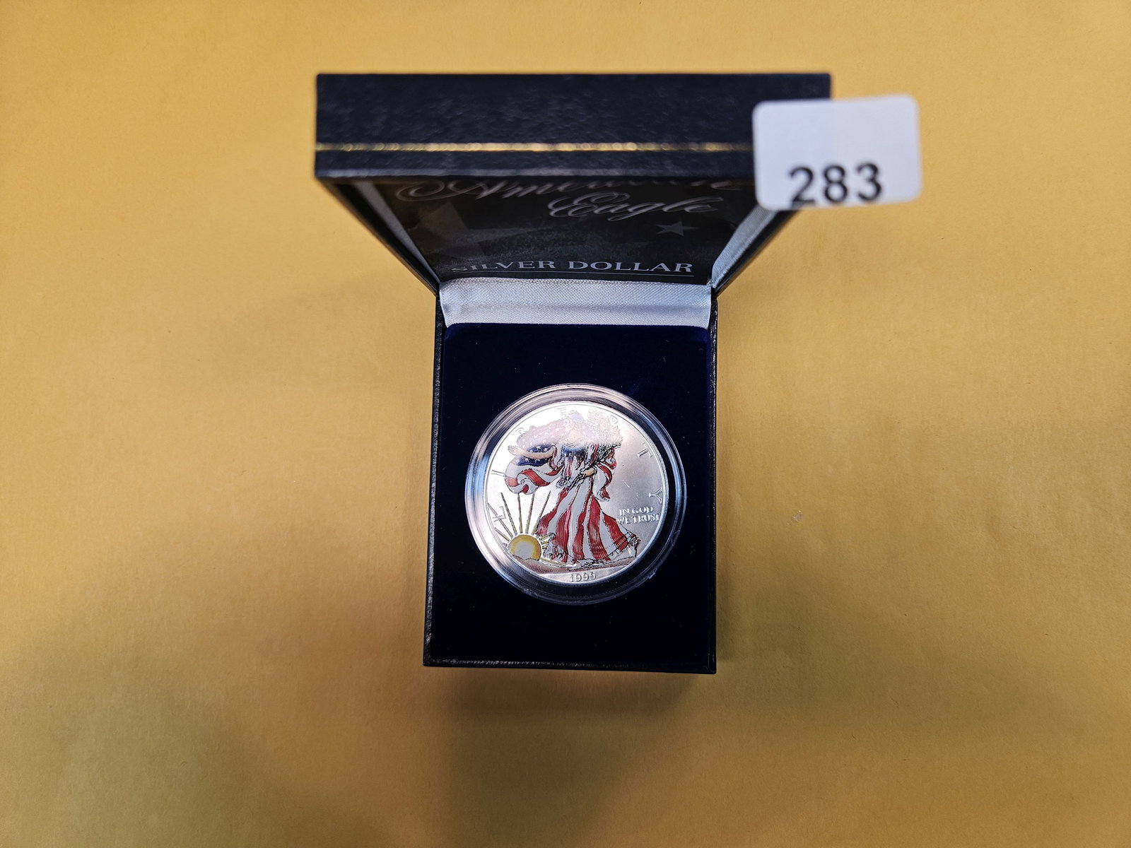 Colorized GEM BU 1999 American Silver Eagle (1 of 3)