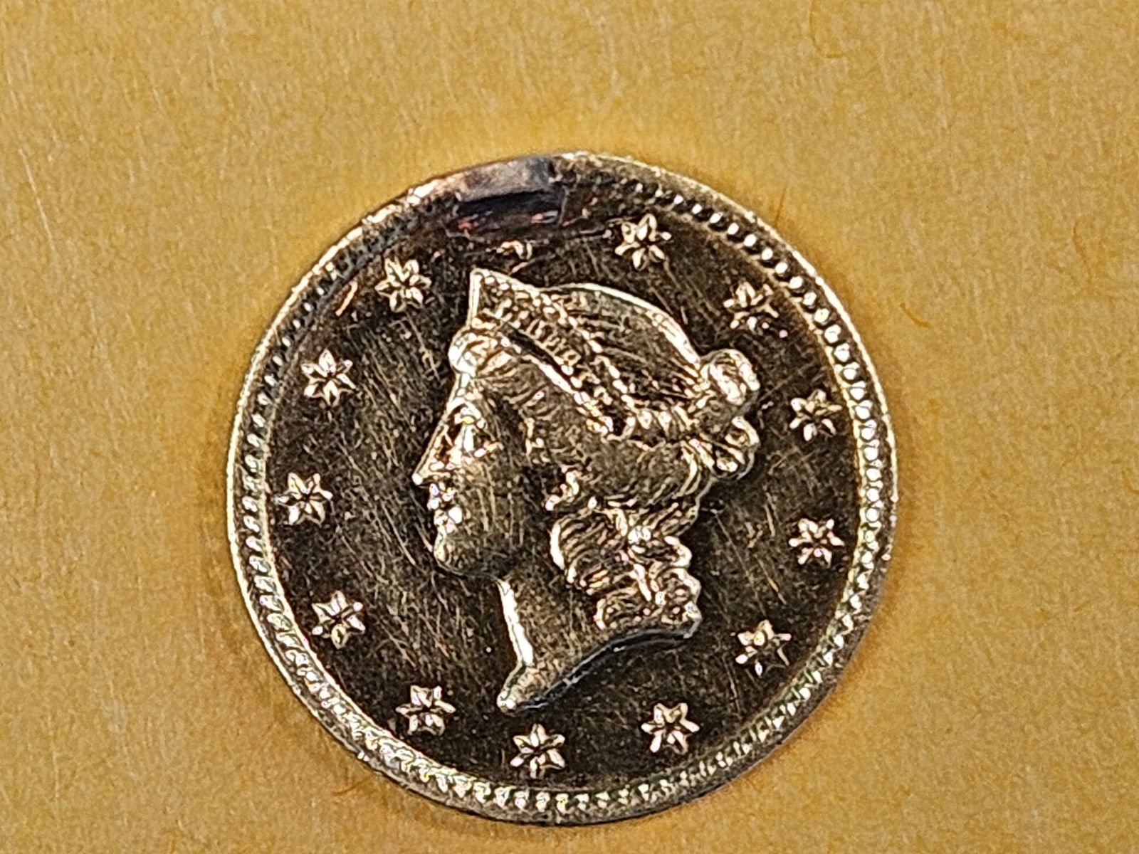 GOLD! 1851 Gold Dollar in Brilliant About Uncirculated - details (1 of 4)