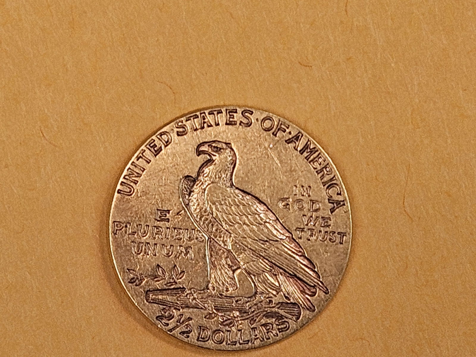 GOLD! Brilliant About Uncirculated 1913 Gold Indian $2.5 Dollars - 4