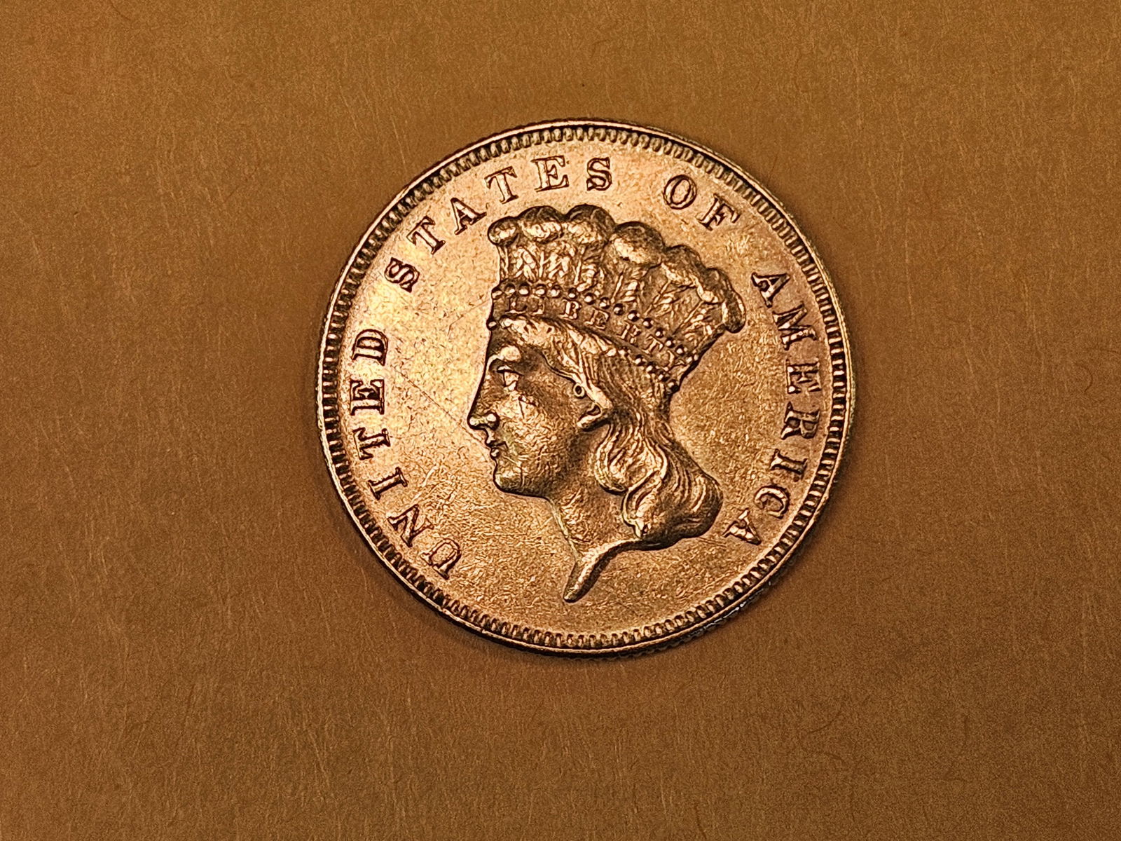 GOLD! SCARCE! Brilliant About Uncirculated GOLD THREE DOLLAR (1 of 8)