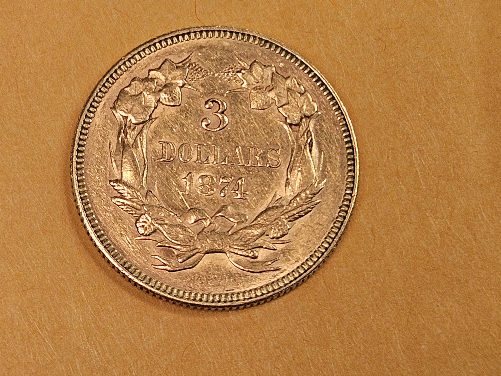 GOLD! SCARCE! Brilliant About Uncirculated GOLD THREE DOLLAR - 6